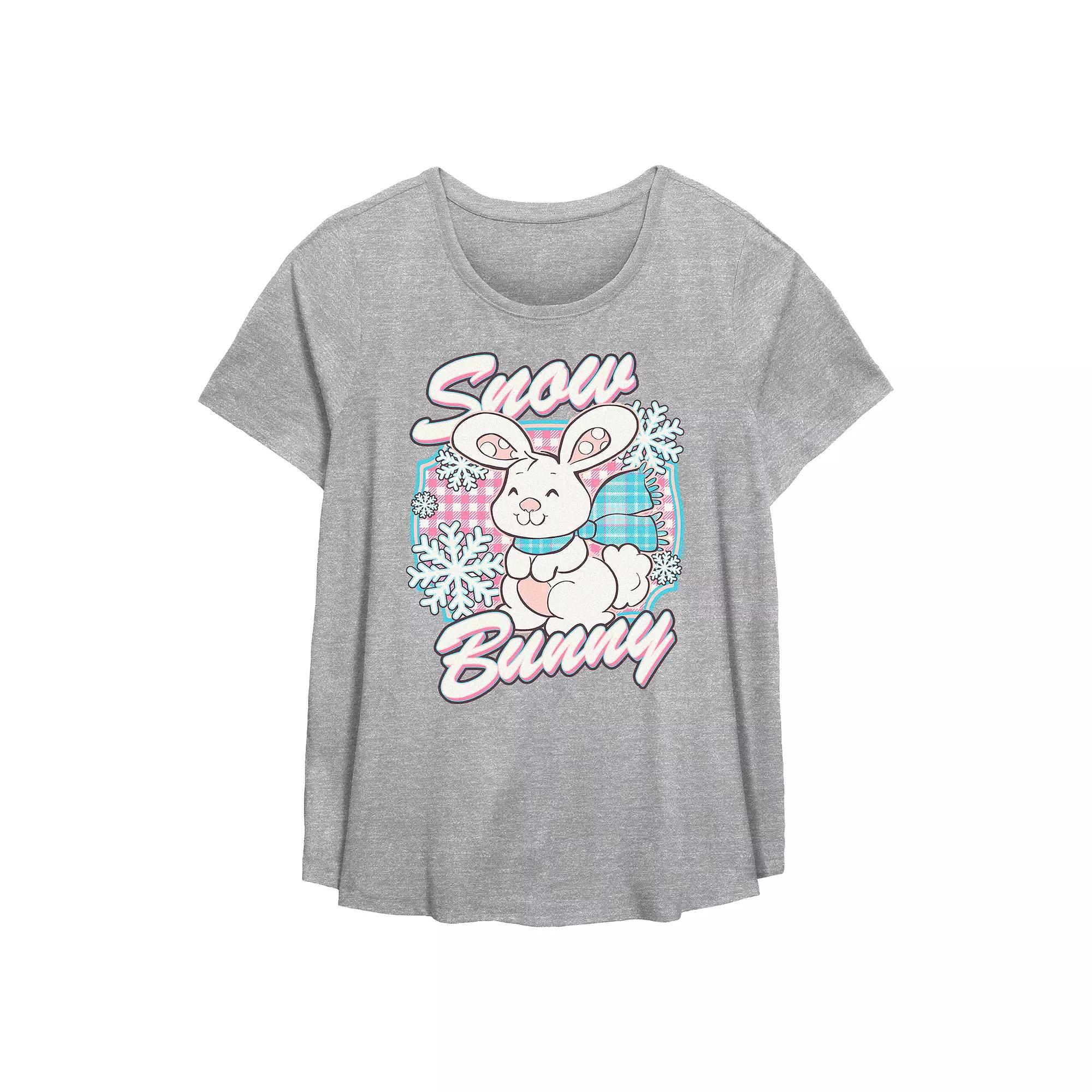 Plus Size Strawberry Shortcake Snow Bunny Flowy Graphic Tee, Women's, Size: 2XL, Grey Gray Product Image