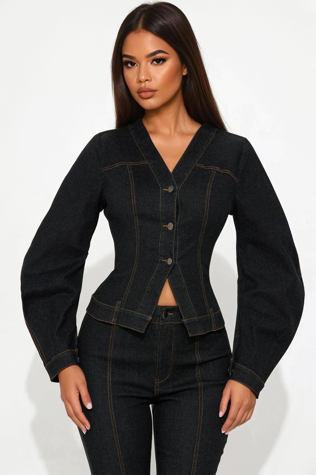 Evelyn Denim Capri Set - Dark Wash Female Product Image