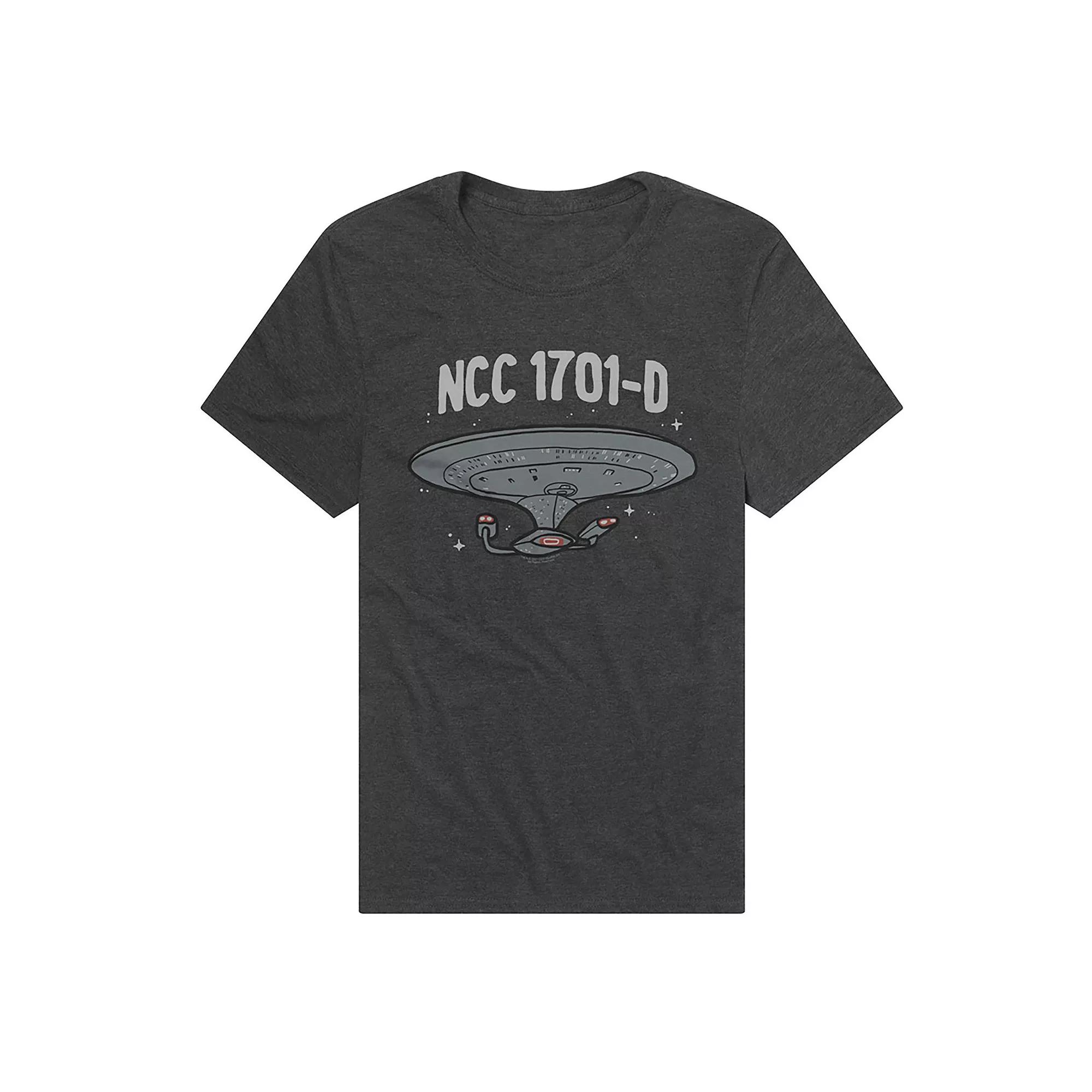 Mens NCC 1701-D Star Trek Enterprise Graphic Tee Grey Product Image