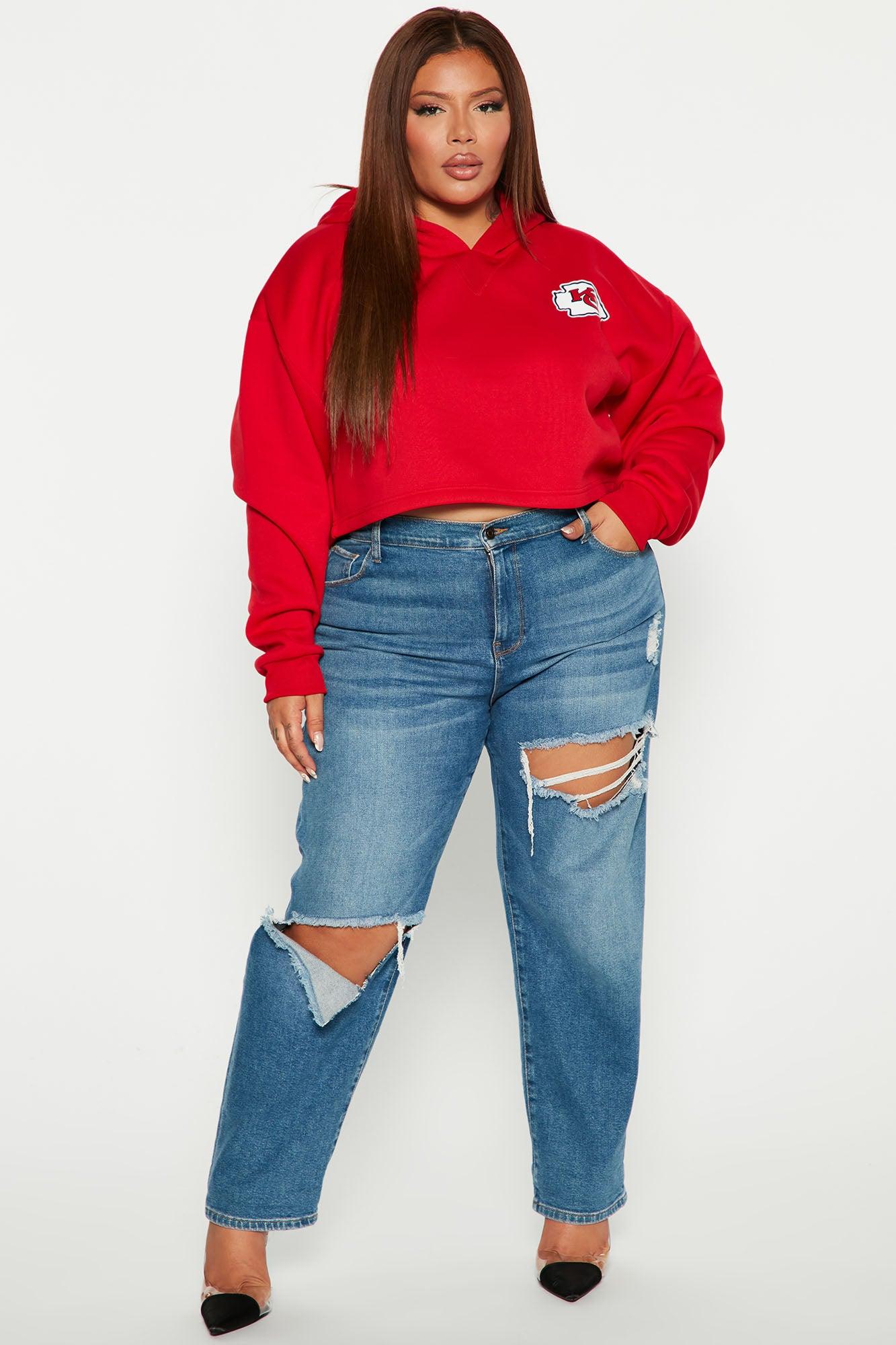 Kansas City Chiefs Cropped Hoodie - Red Product Image