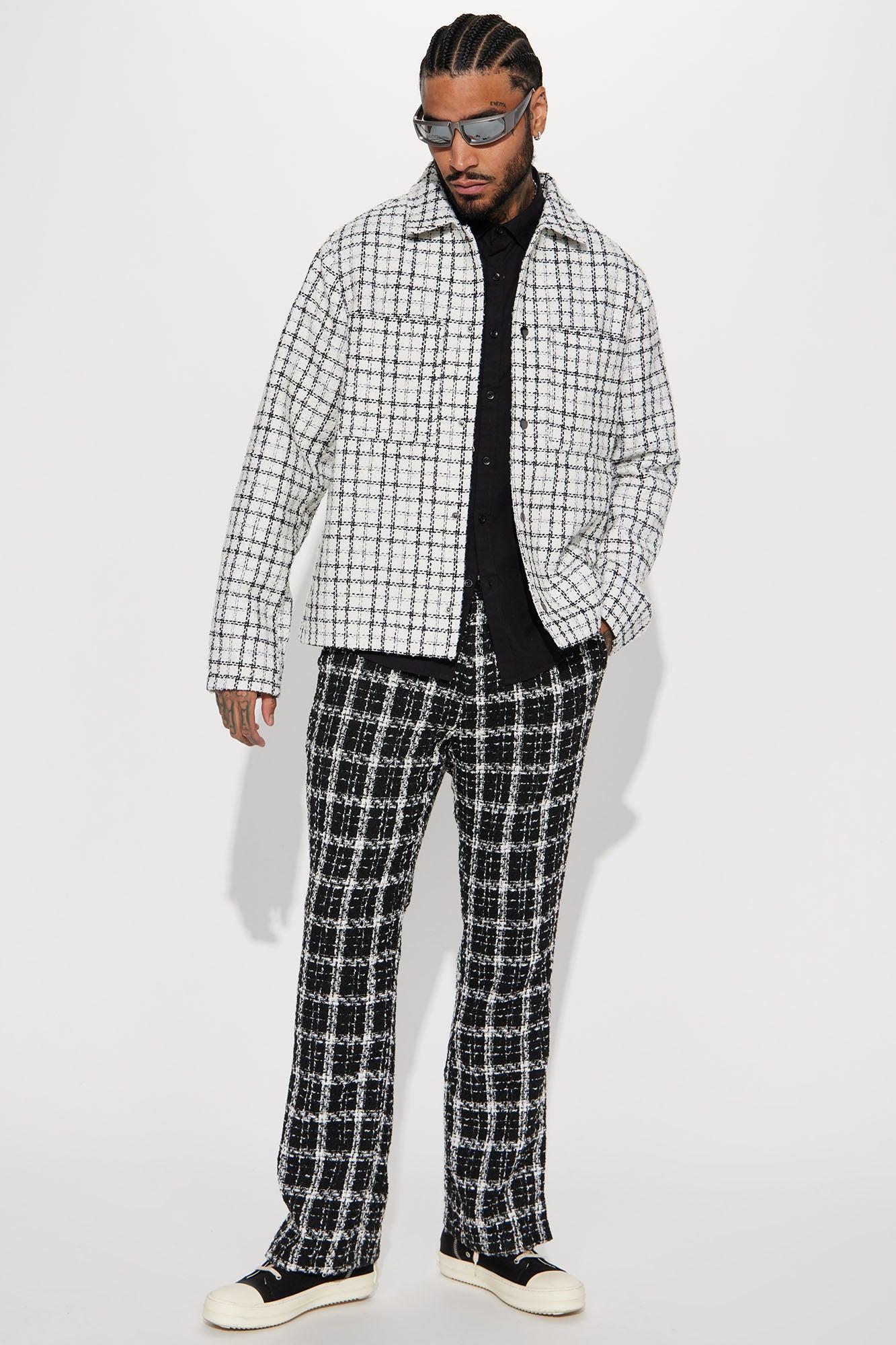 Checkmate Oversized Plaid Shacket - Black/White Product Image