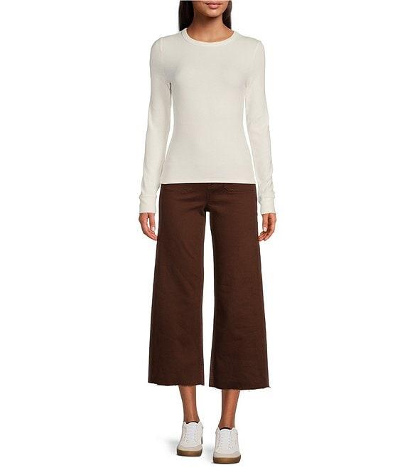 Every Crew Neck Long Sleeve Ribbed Knit Shirt Product Image