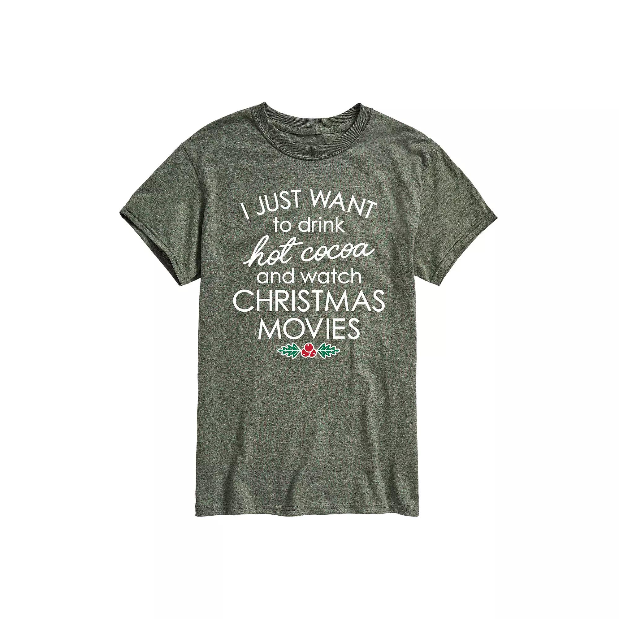 Men's Hot Cocoa and Christmas Movies Tee,  Product Image
