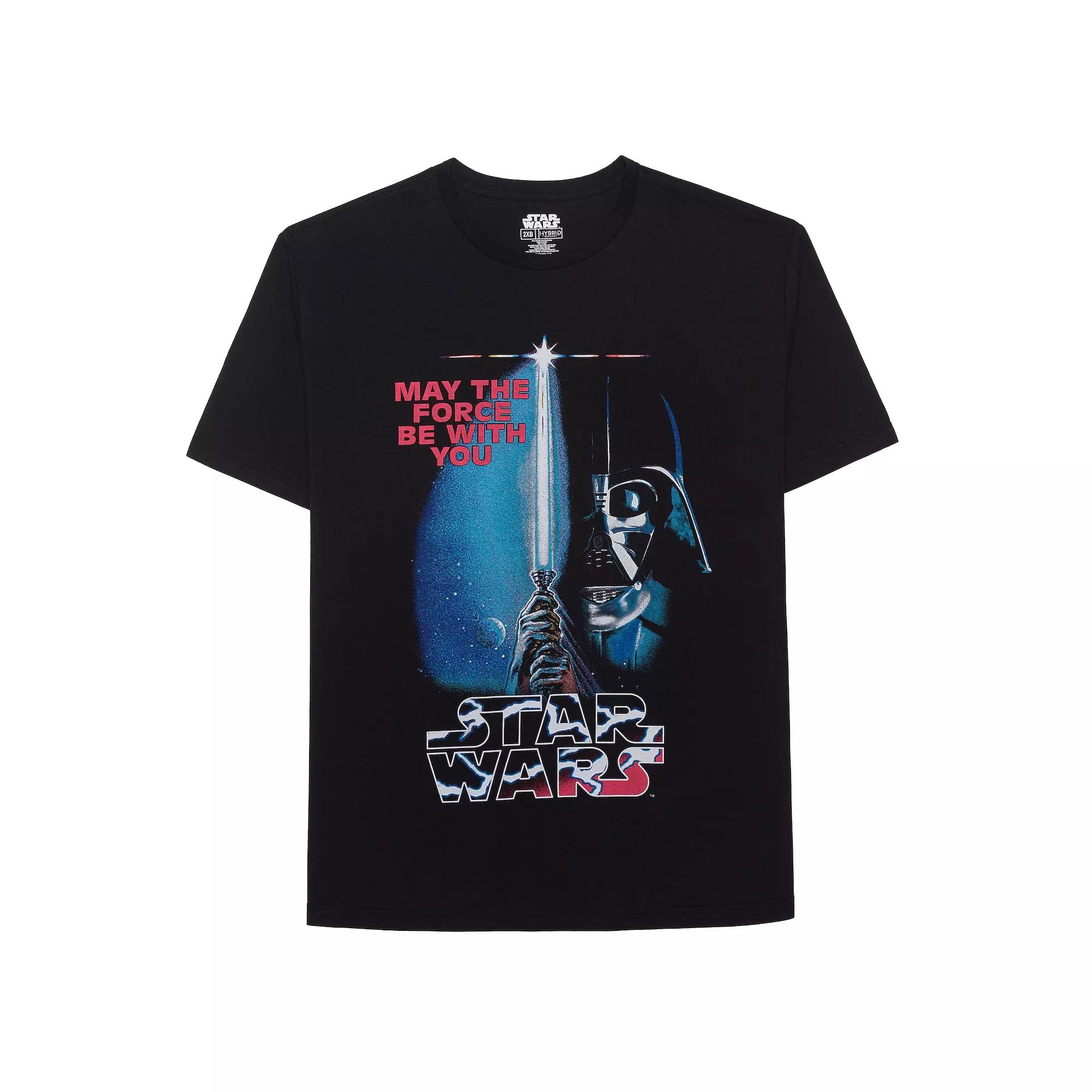 Big & Tall Star Wars Darth Vader "May The Force Be With You" Lightsaber Retro Poster Graphic Tee, Men's,  Product Image