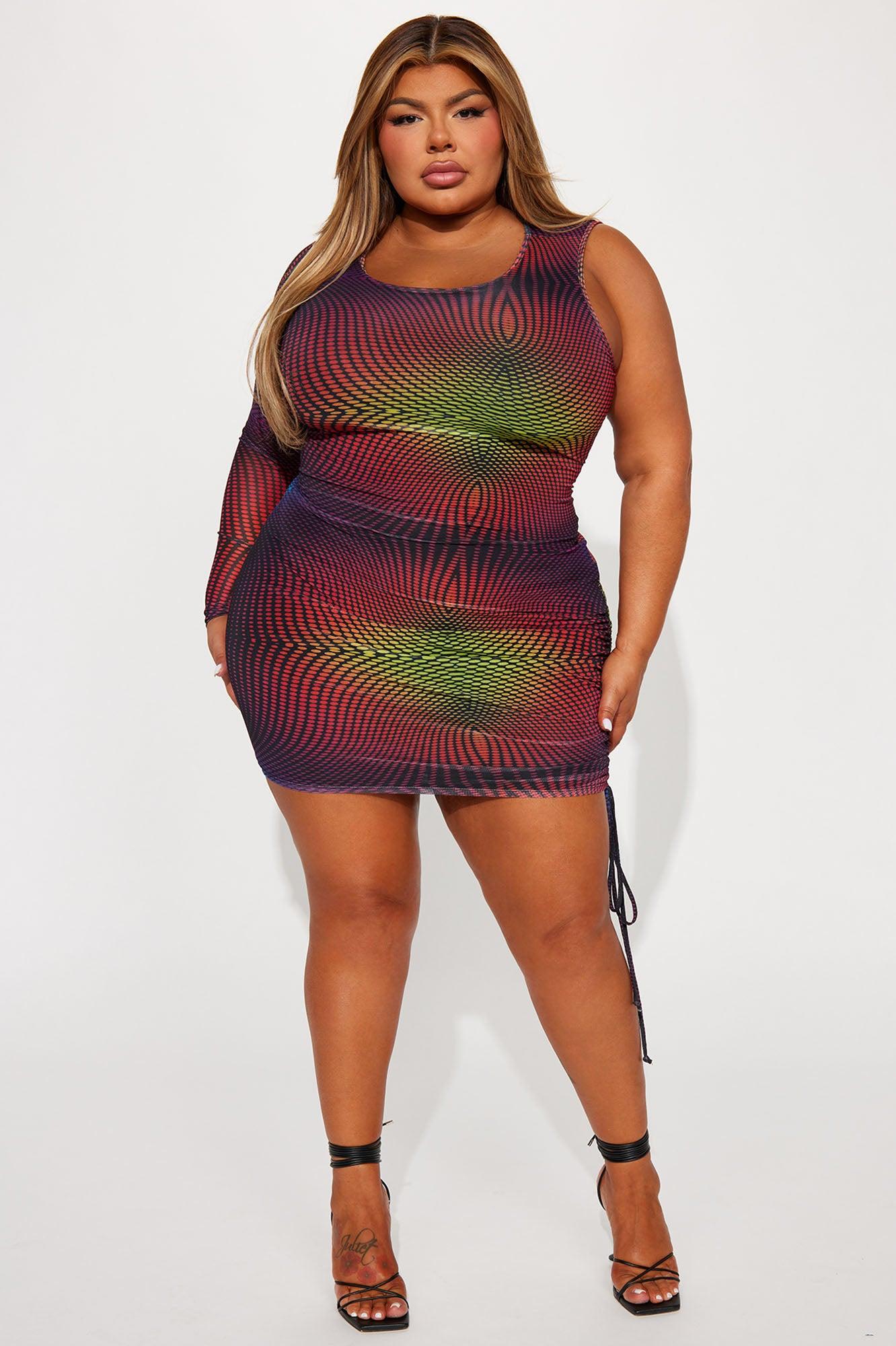 All An Illusion Mesh Mini Dress - Multi Color Product Image