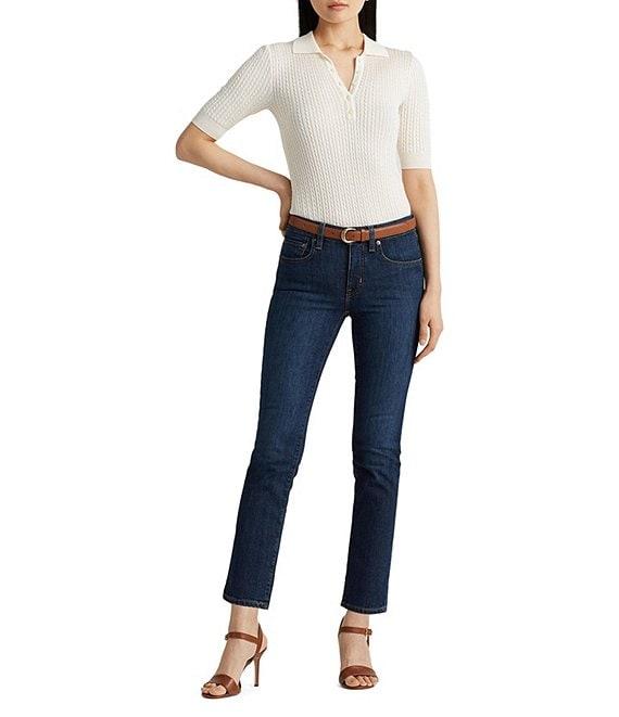 Lauren Ralph Lauren Petite Size Premier Straight Leg Jeans Product Image