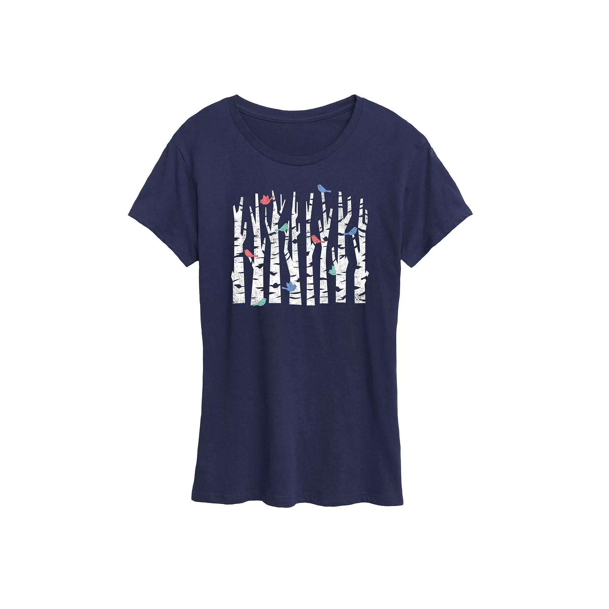 Women's Trees And Birds Graphic Tee,  Product Image