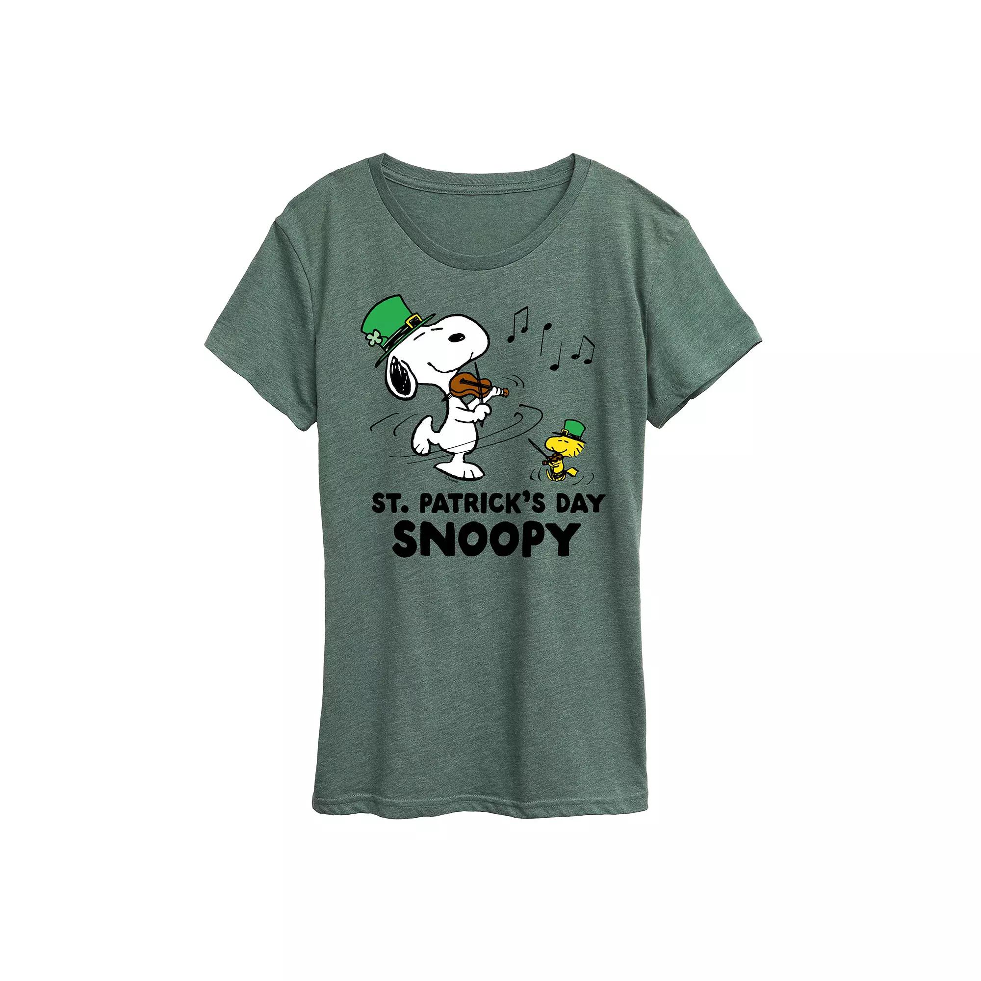 Women's Peanuts Snoopy & Woodstock St. Patrick's Day Snoopy Graphic Tee,  Product Image