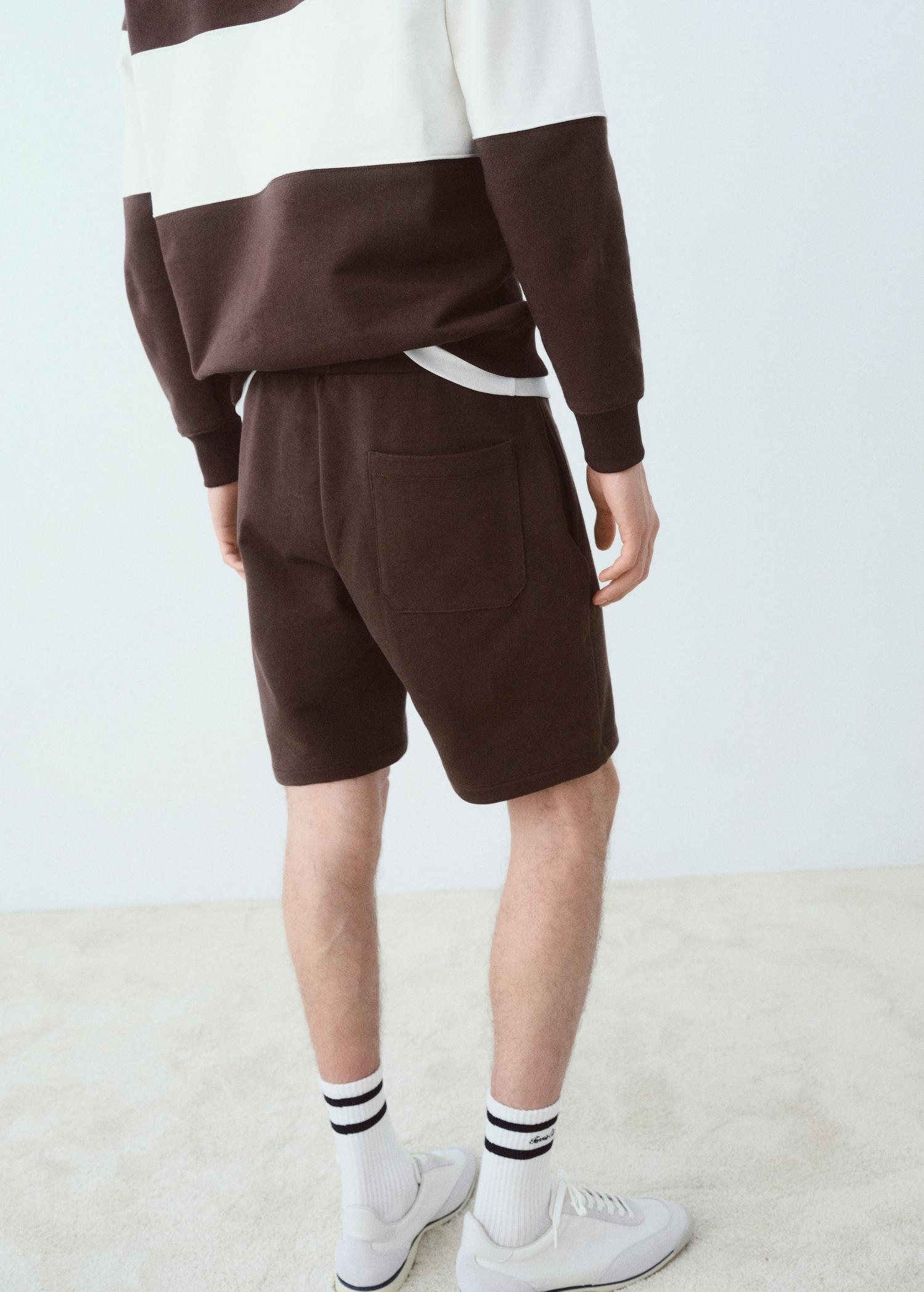 Embroidered cotton bermuda shorts - Men | MANGO USA Product Image