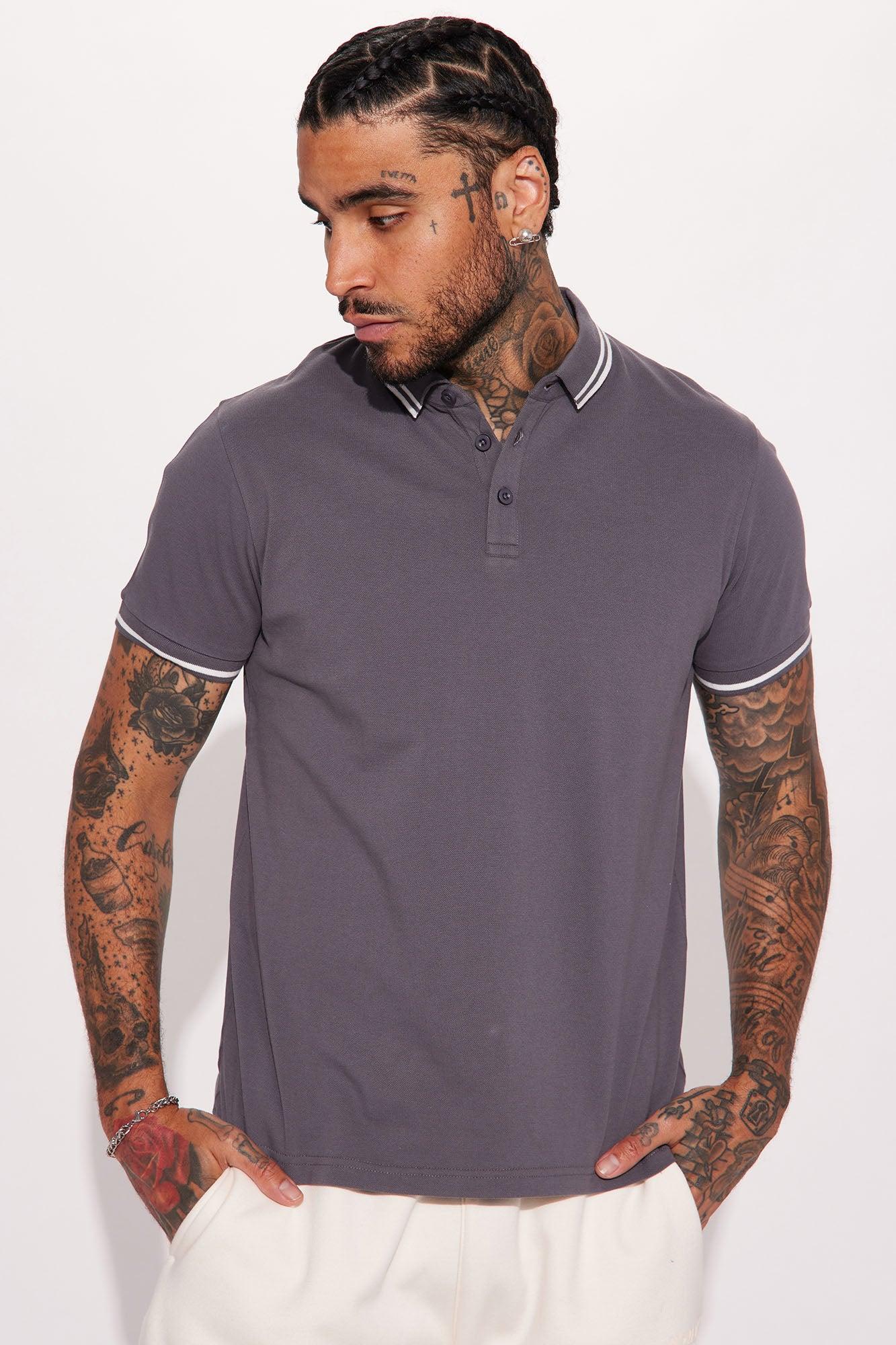 Wilson Short Sleeve Polo - Charcoal Product Image