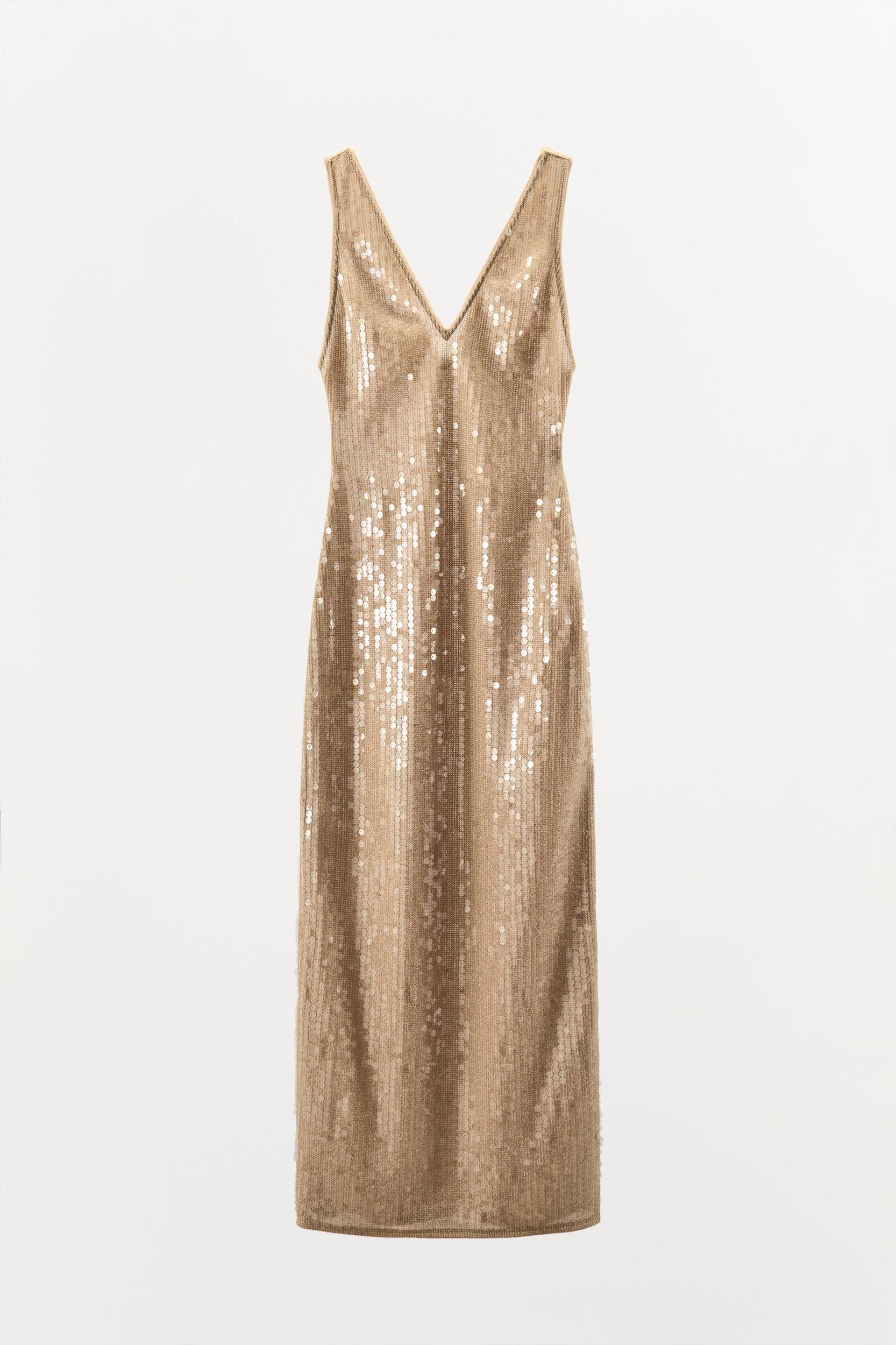 METALLIC THREAD AND SEQUIN DRESS Product Image