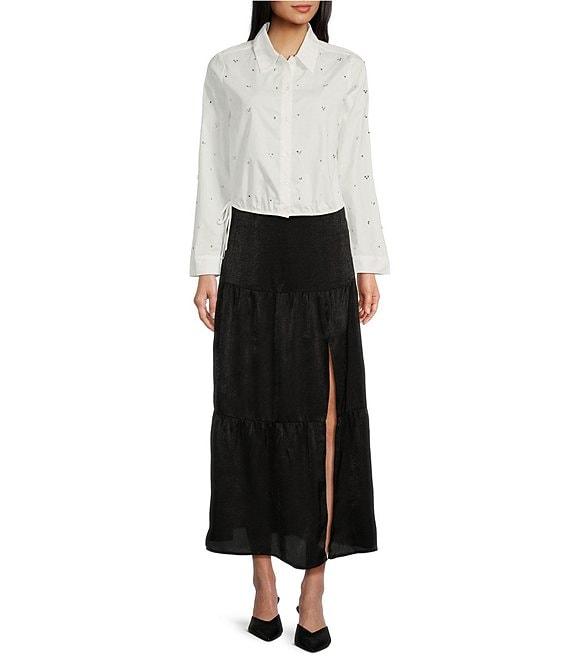 I.N. San Francisco Long Sleeve Button-Up Embellished Top Product Image