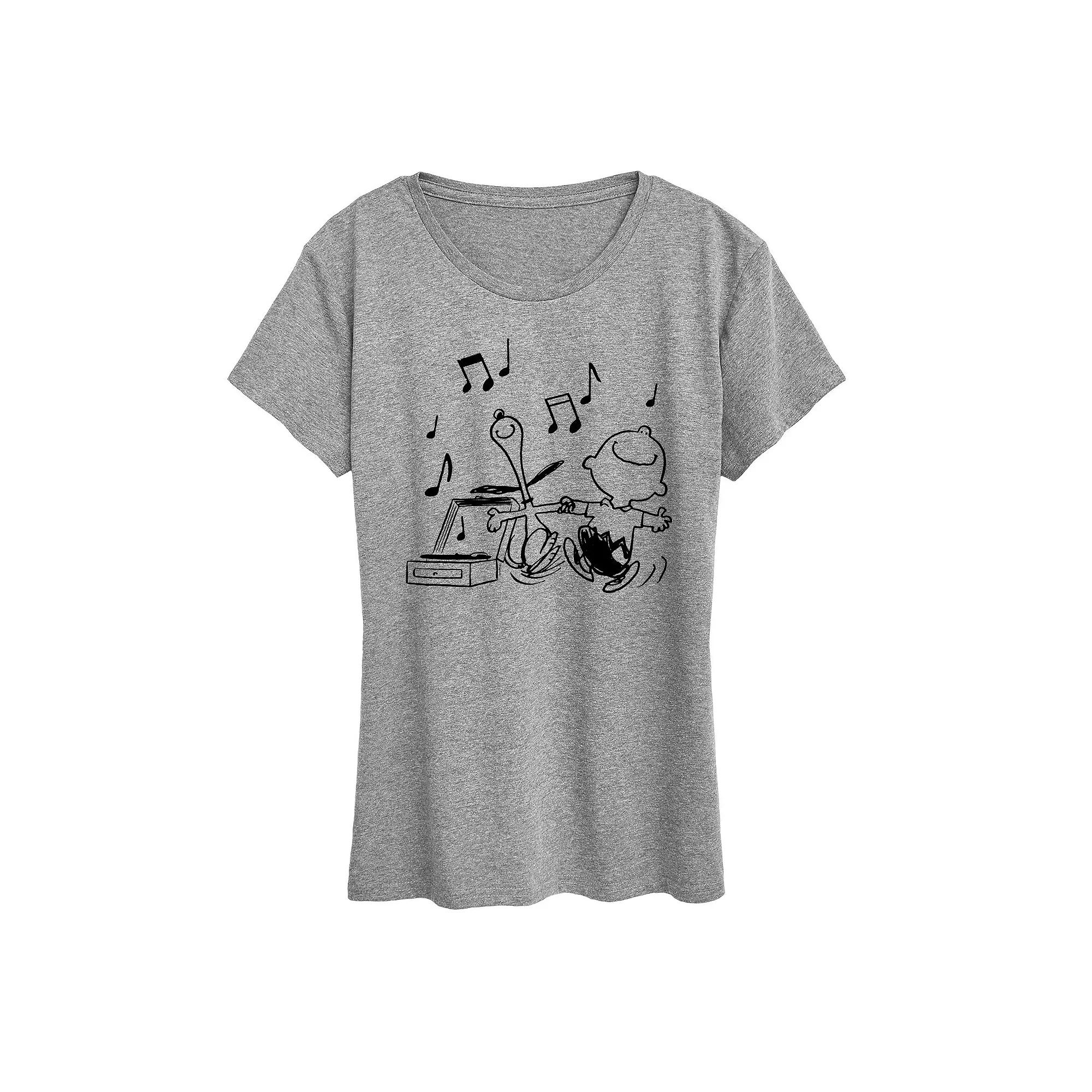 Women's Peanuts Snoopy & Charlie Brown Dancing Graphic Tee,  Product Image