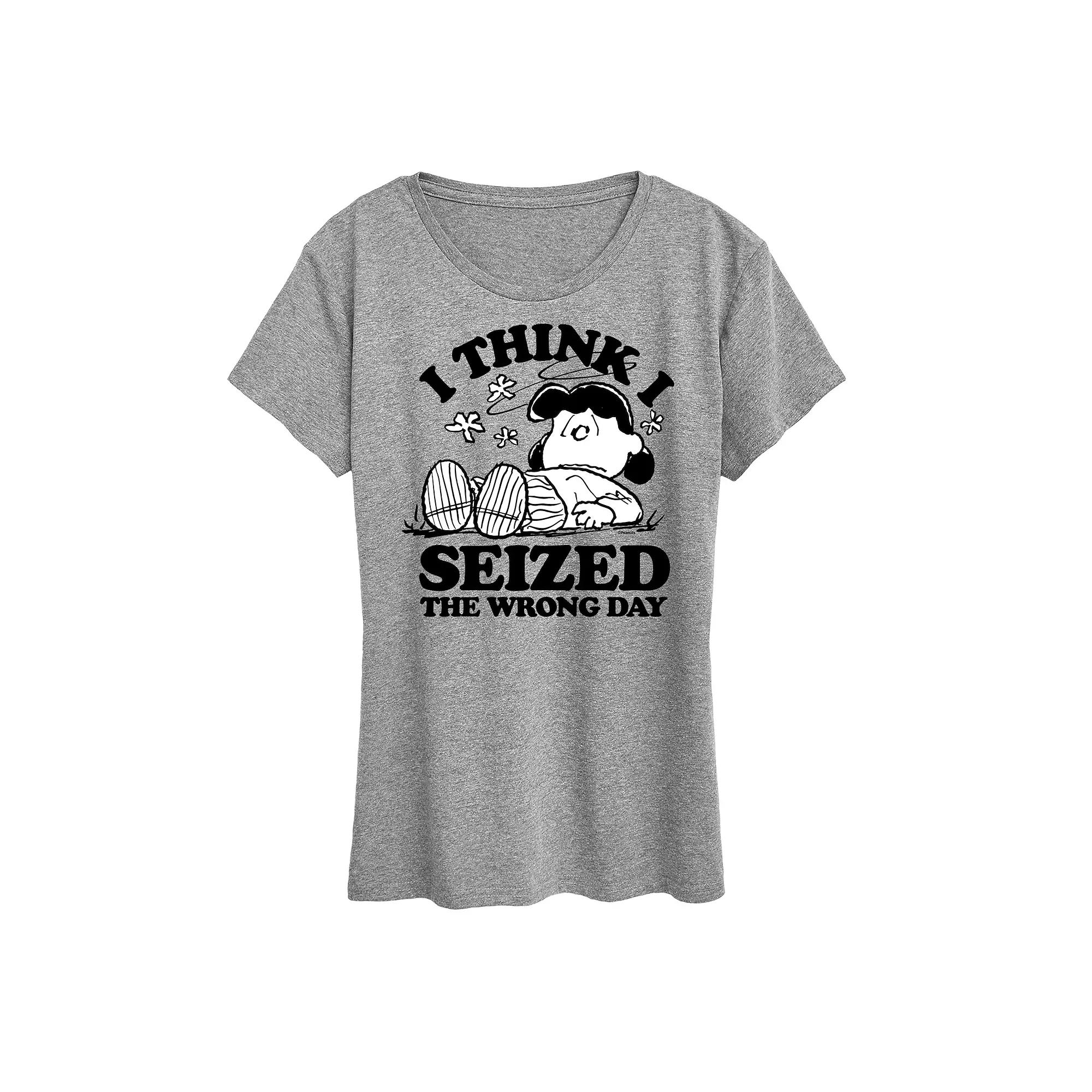 Women's Peanuts Lucy Seized The Wrong Day Graphic Tee,  Product Image