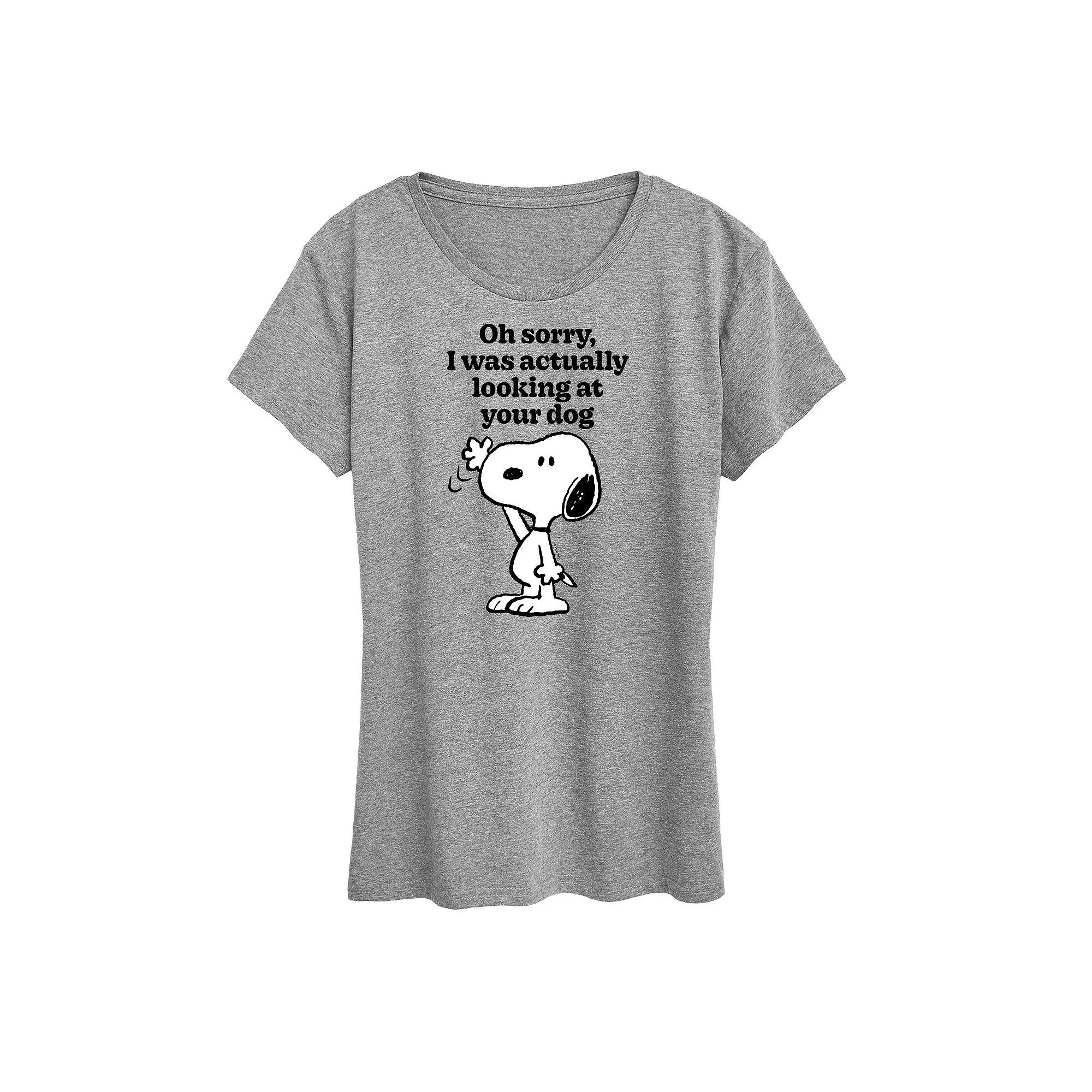 Women's Peanuts Snoopy Looking At Your Dog Graphic Tee,  Product Image