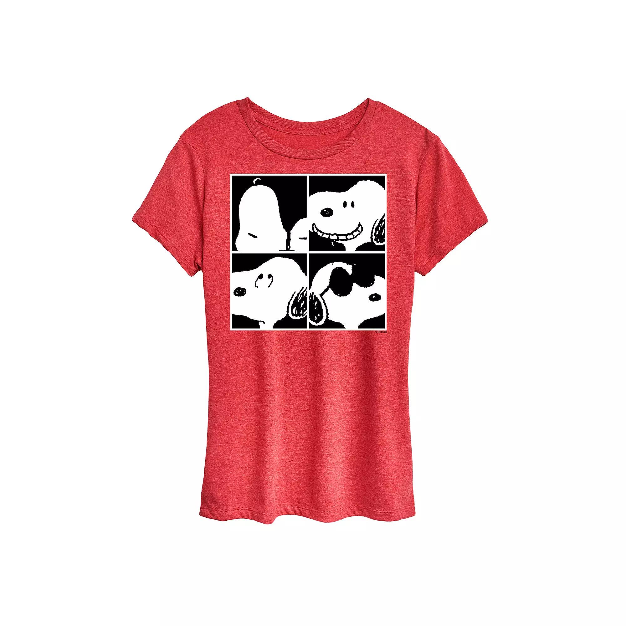 Women's Peanuts Snoopy Square Graphic Tee, Girl's,  Product Image