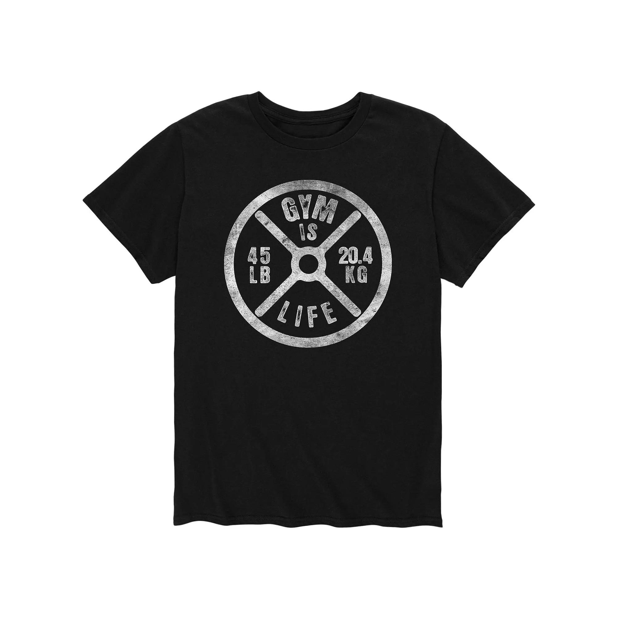 Men's Gym Is Life Weight Plate Tee,  Product Image