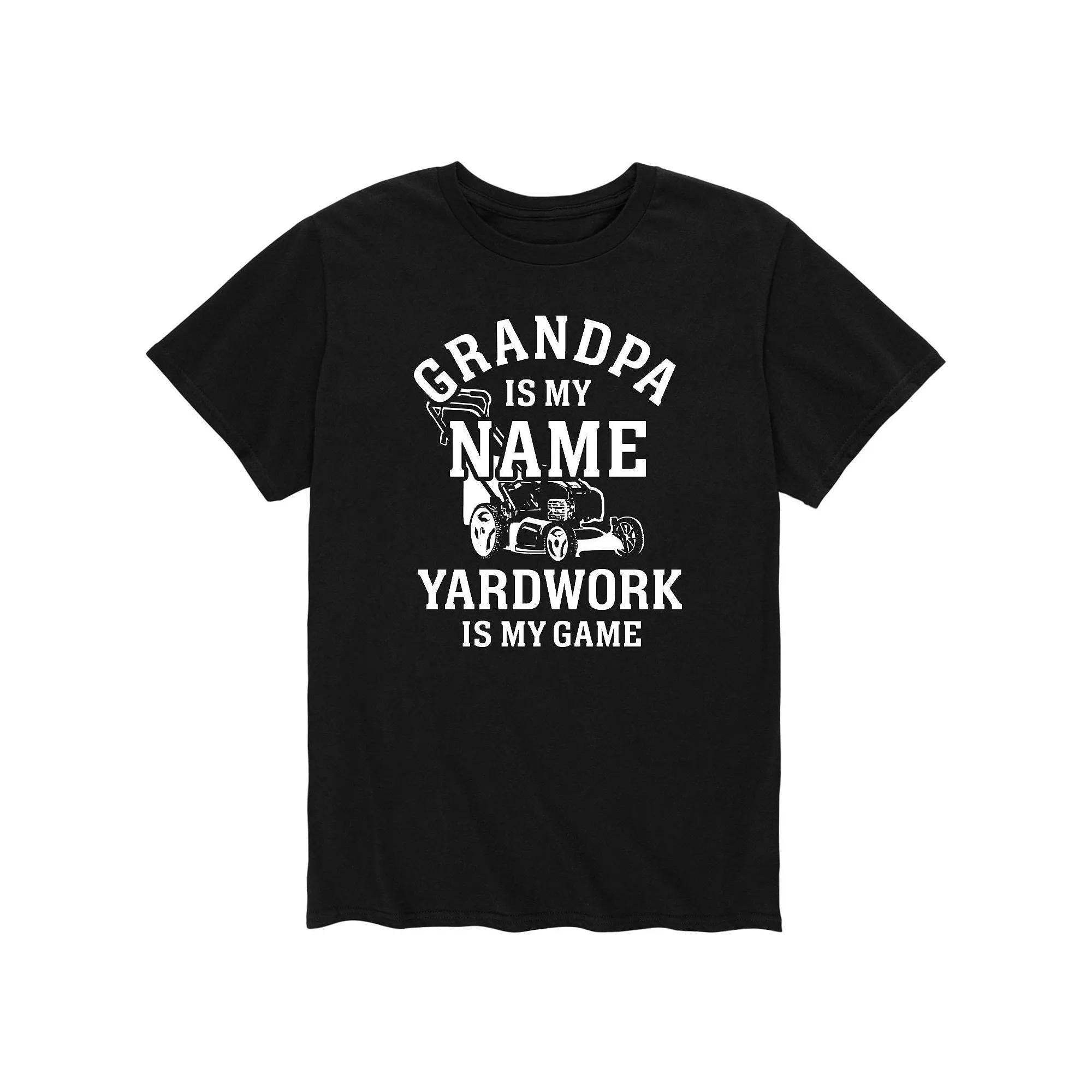Men's Grandpa Name Yard Work Game Tee,  Product Image