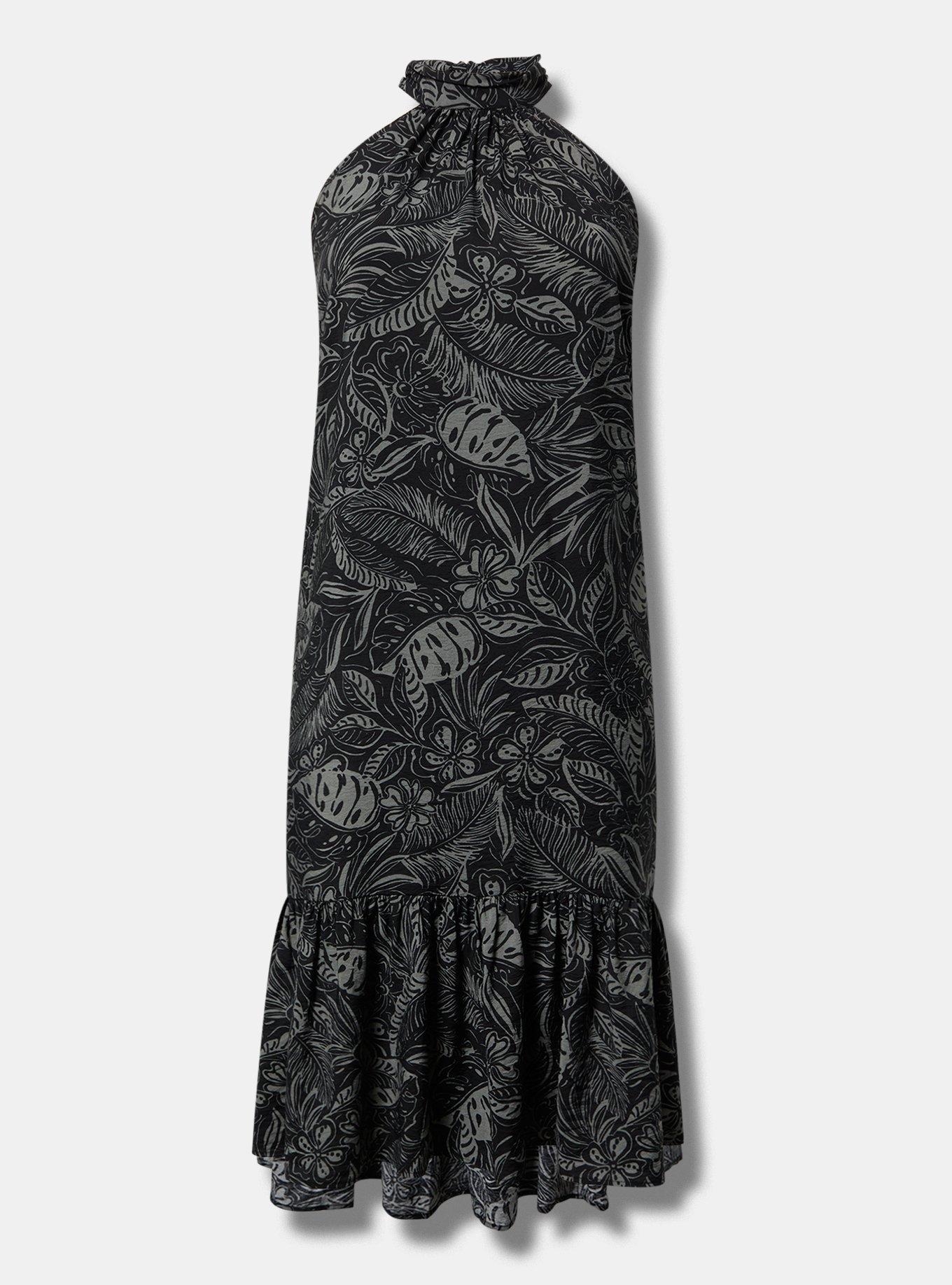 Midi High-Neck Tie-Back Dress Product Image