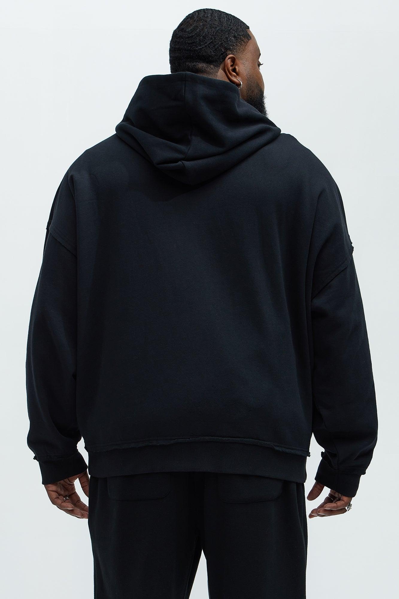 Tyson Bling Oversized Zip Hoodie - Black Product Image