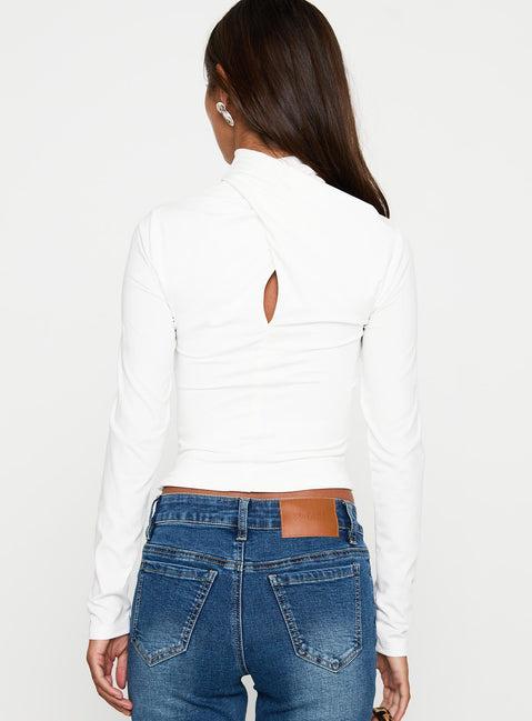 Ganz Long Sleeve Top White Product Image