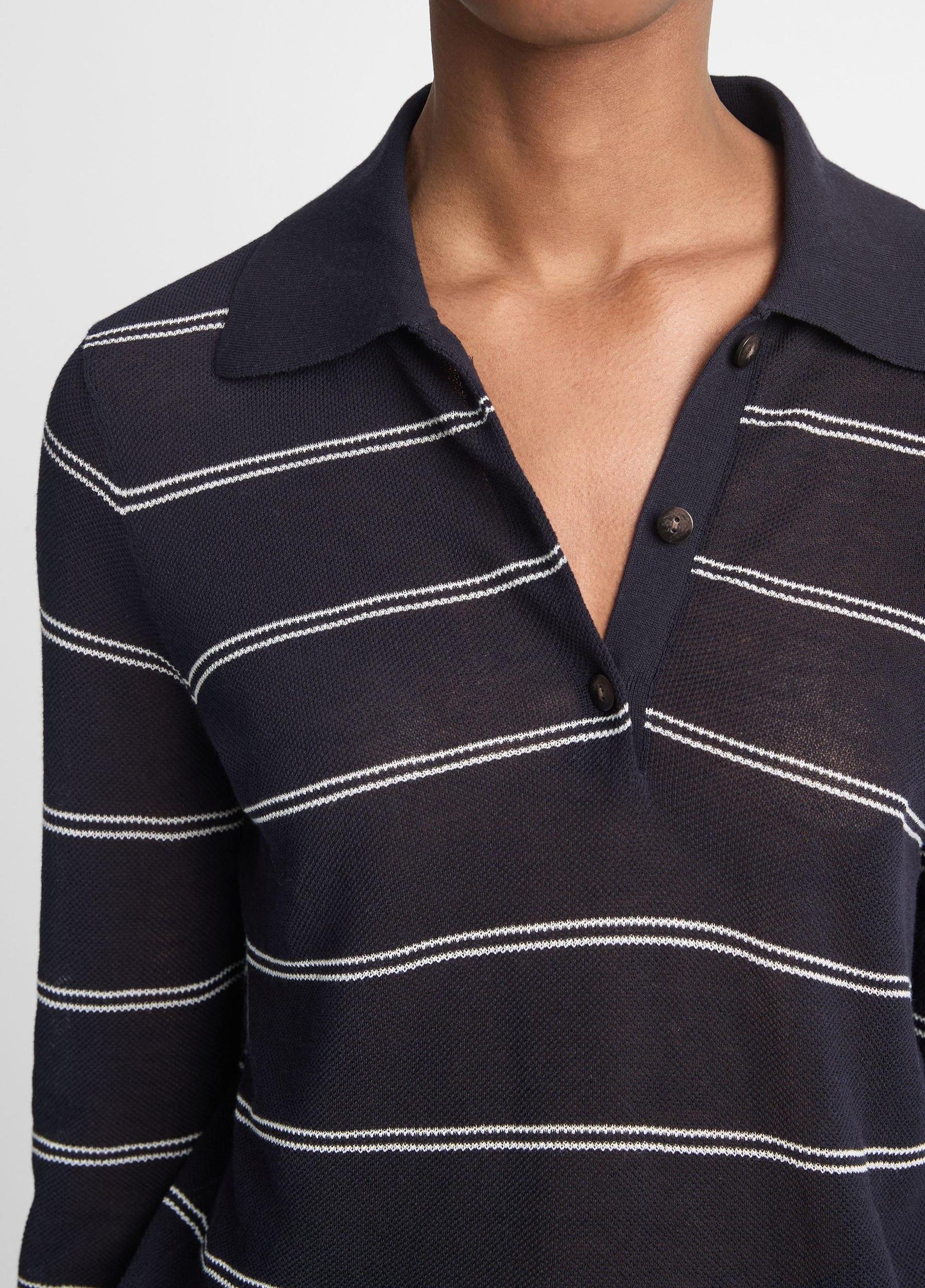 Striped Italian Cotton Piqué Polo Shirt Product Image