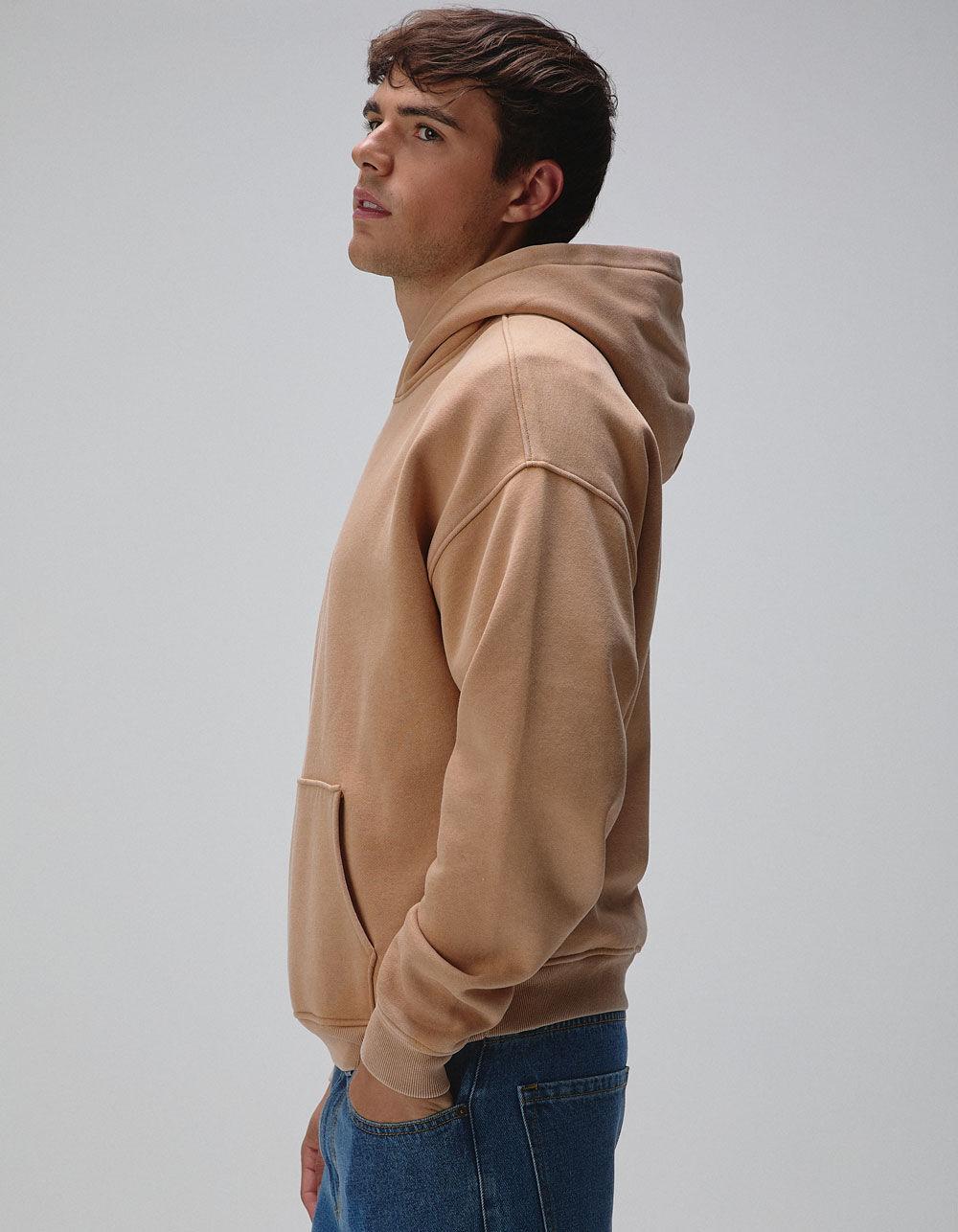 RSQ Mens Washed Oversized Hoodie - TAN Product Image