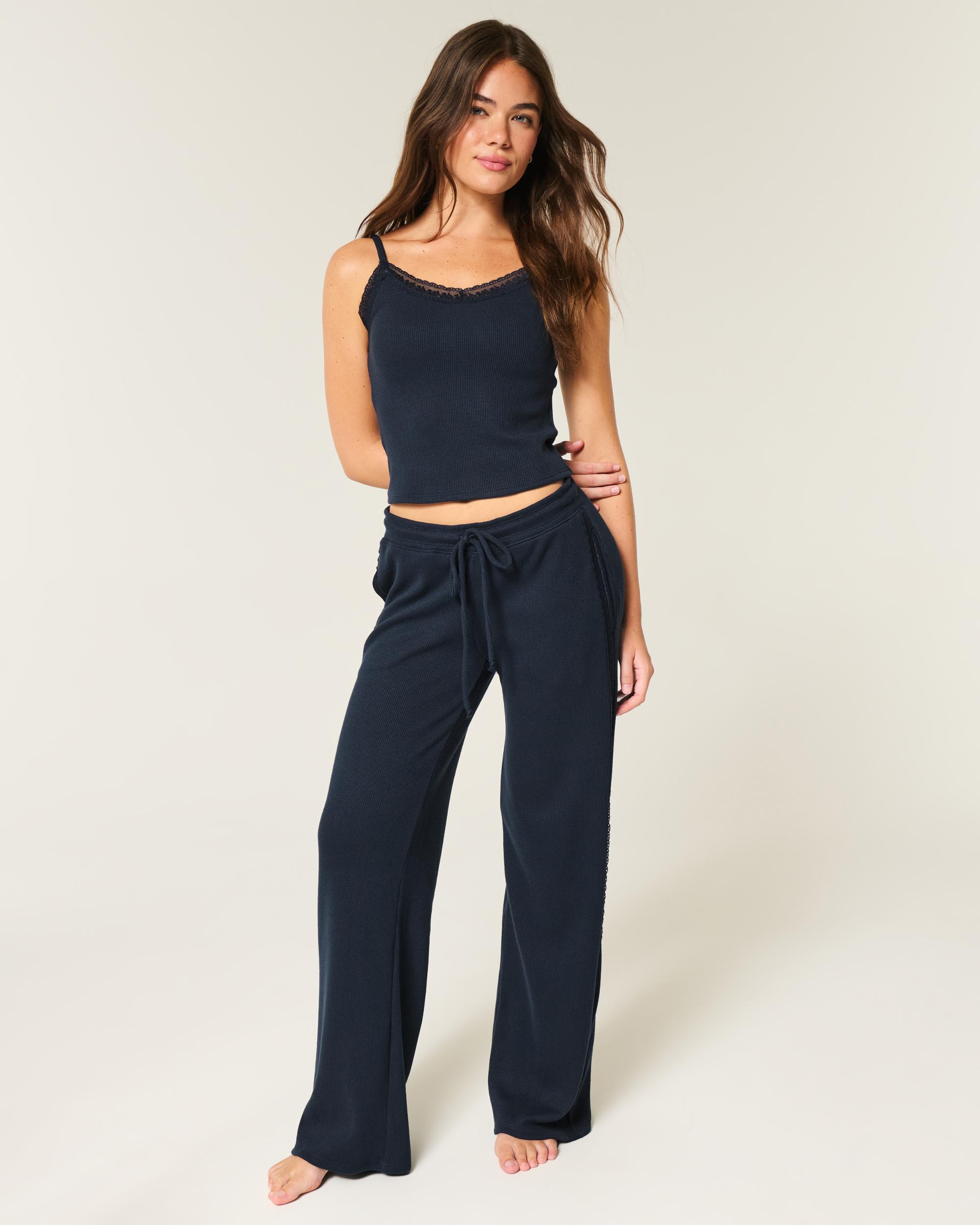 Gilly Hicks Waffle Lace Straight Pants Product Image