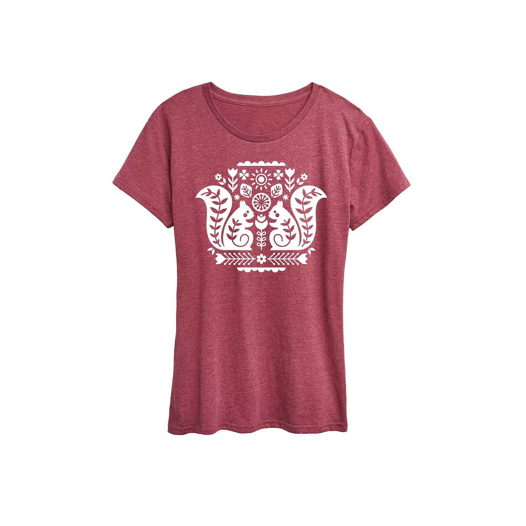 Plus Scandinavian Squirrels Graphic Tee, Women's,  Product Image