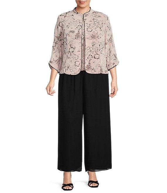Alex Evenings Plus Size Silky Chiffon Pants Product Image