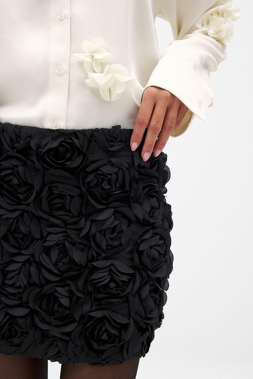 Flower Details Mini Skirt Product Image