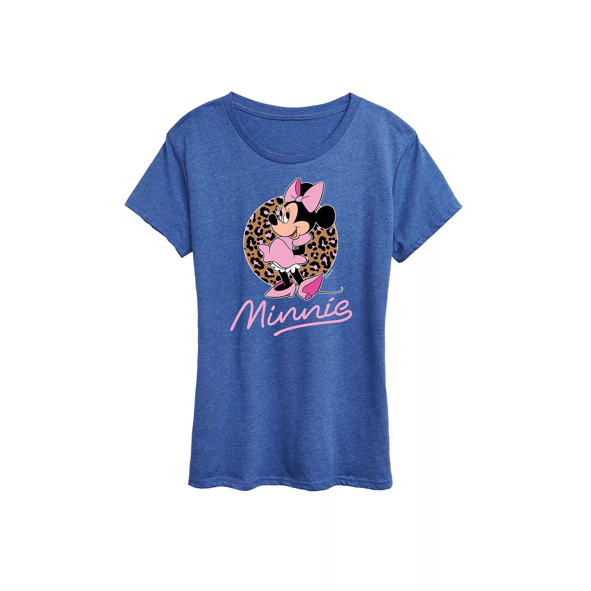 Disney's Minnie Mouse Women's Leopard Print Graphic Tee, Girl's,  Product Image