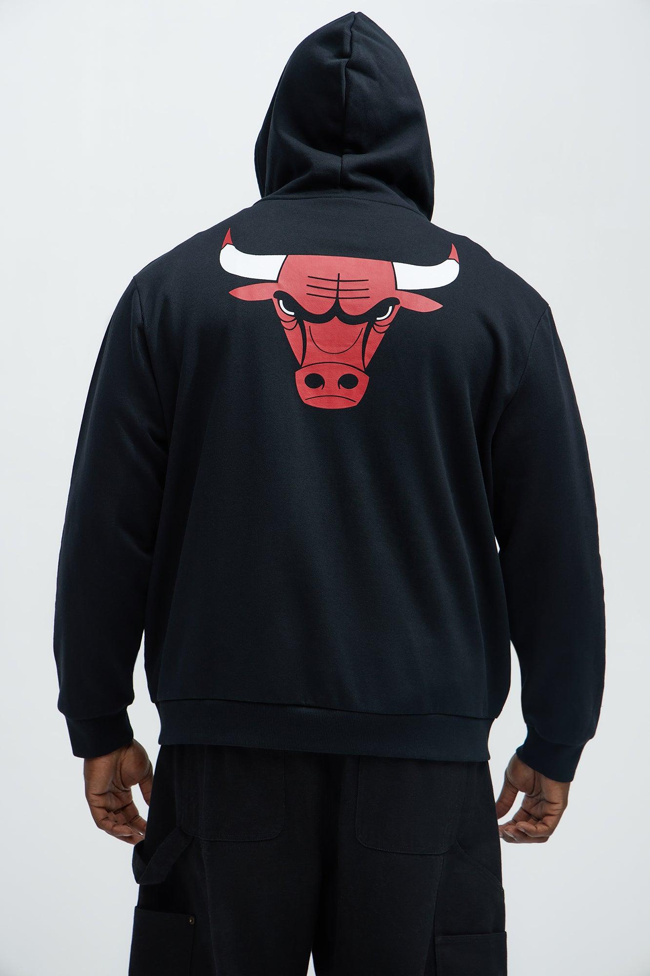 Bulls Bold Zip Up Hoodie - Black Male Product Image