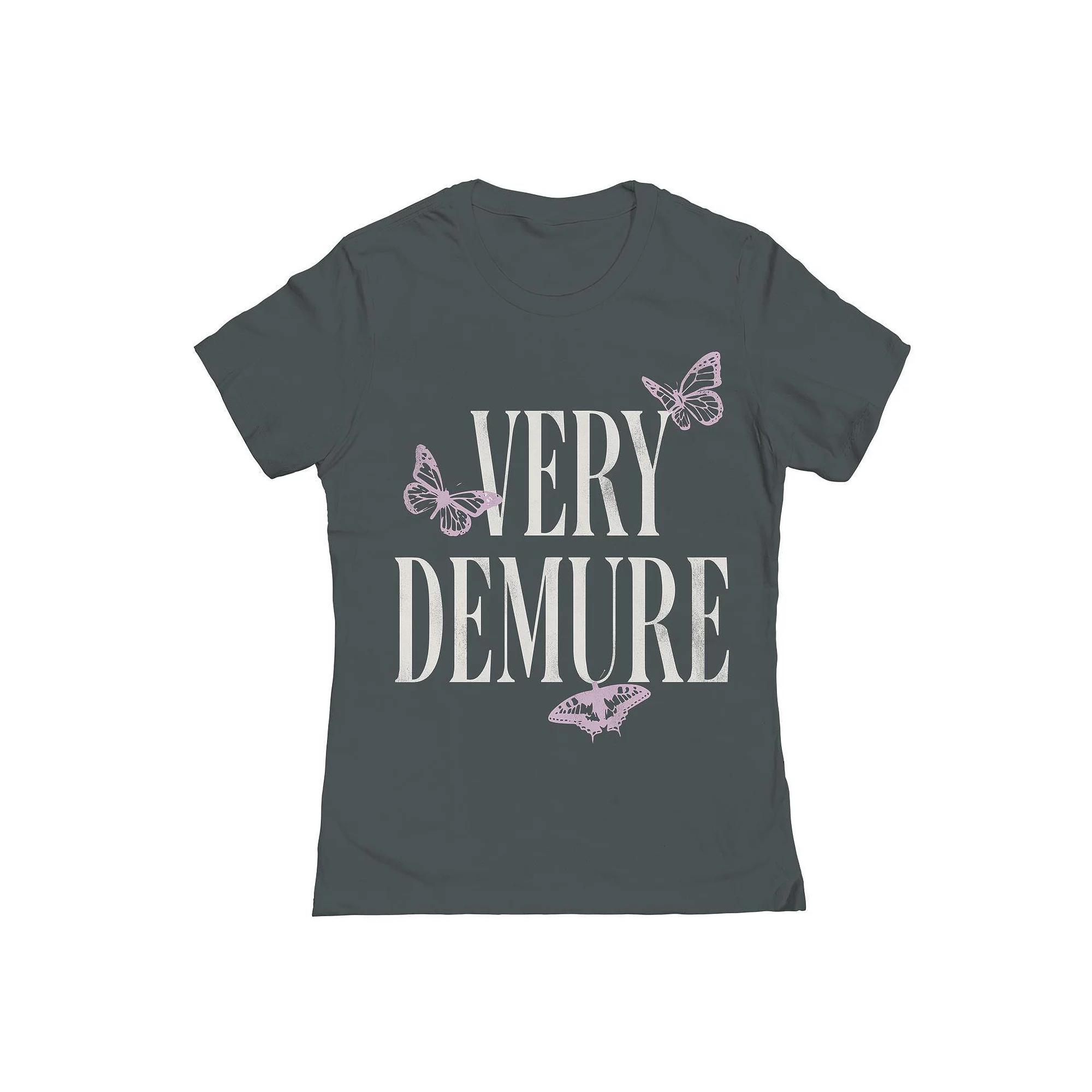 Junior's Grayson Threads The Label Very Demure Butterflies Graphic Tee, Girl's,  Product Image