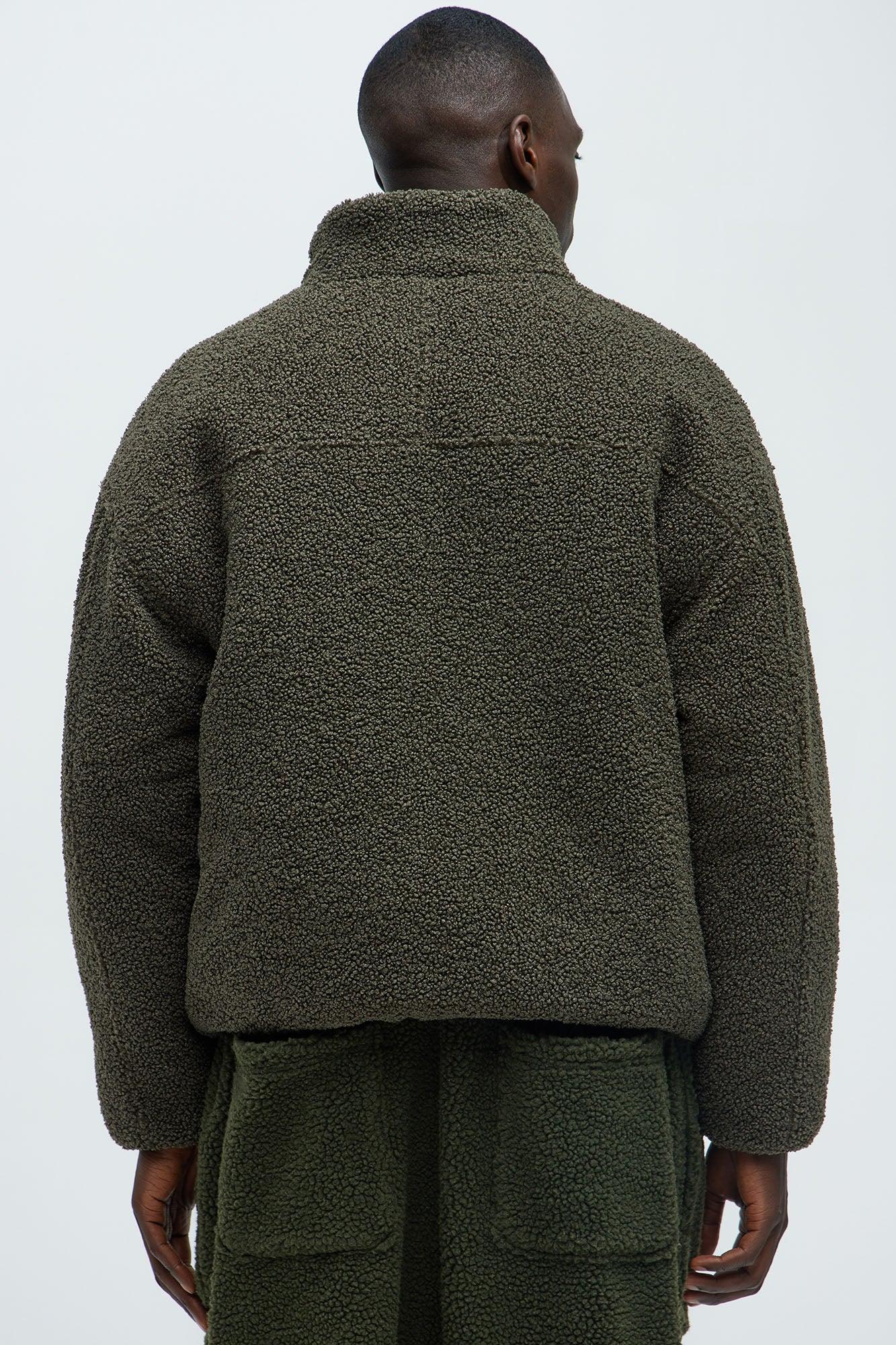 Sun's Up Sherpa Jacket - Olive Product Image