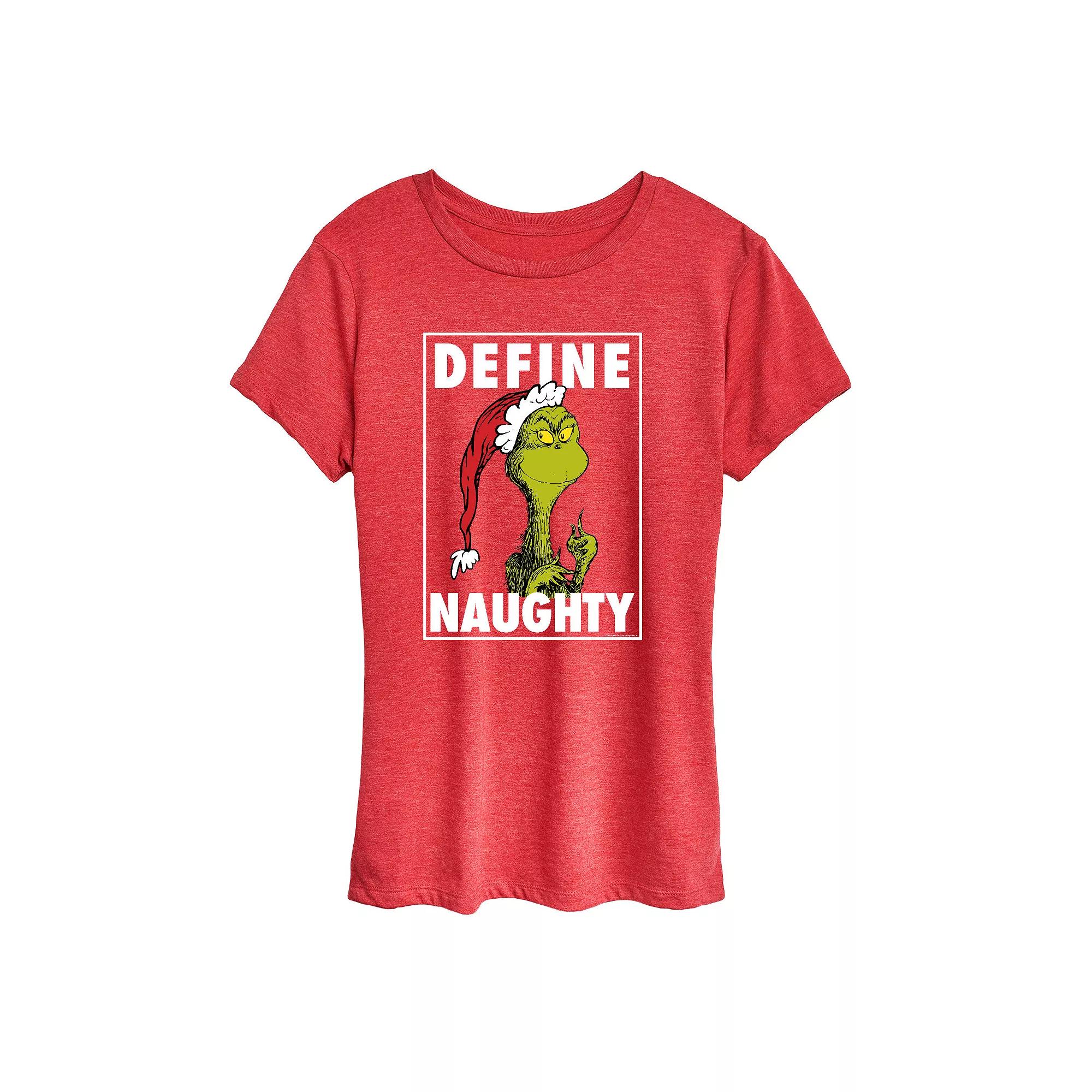 Women's Dr. Seuss The Grinch Define Naughty Graphic Tee, Girl's,  Product Image