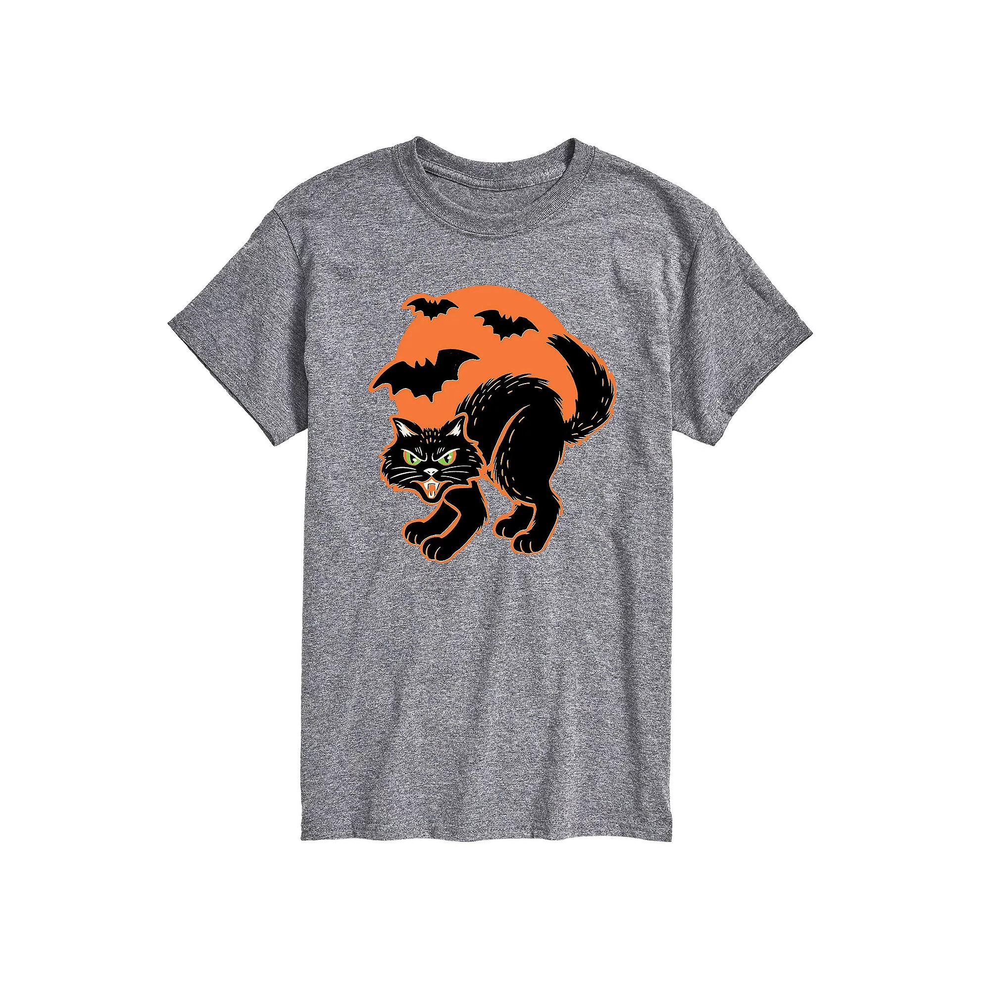 Big & Tall Vintage Paper Cat Halloween Graphic Tee, Men's,  Product Image