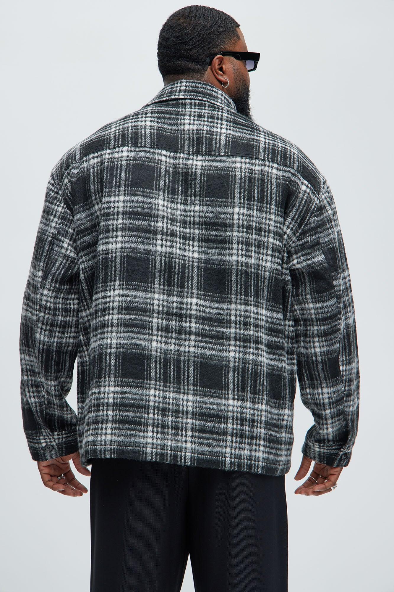 Agua Plaid Shacket - Black/White Male Product Image