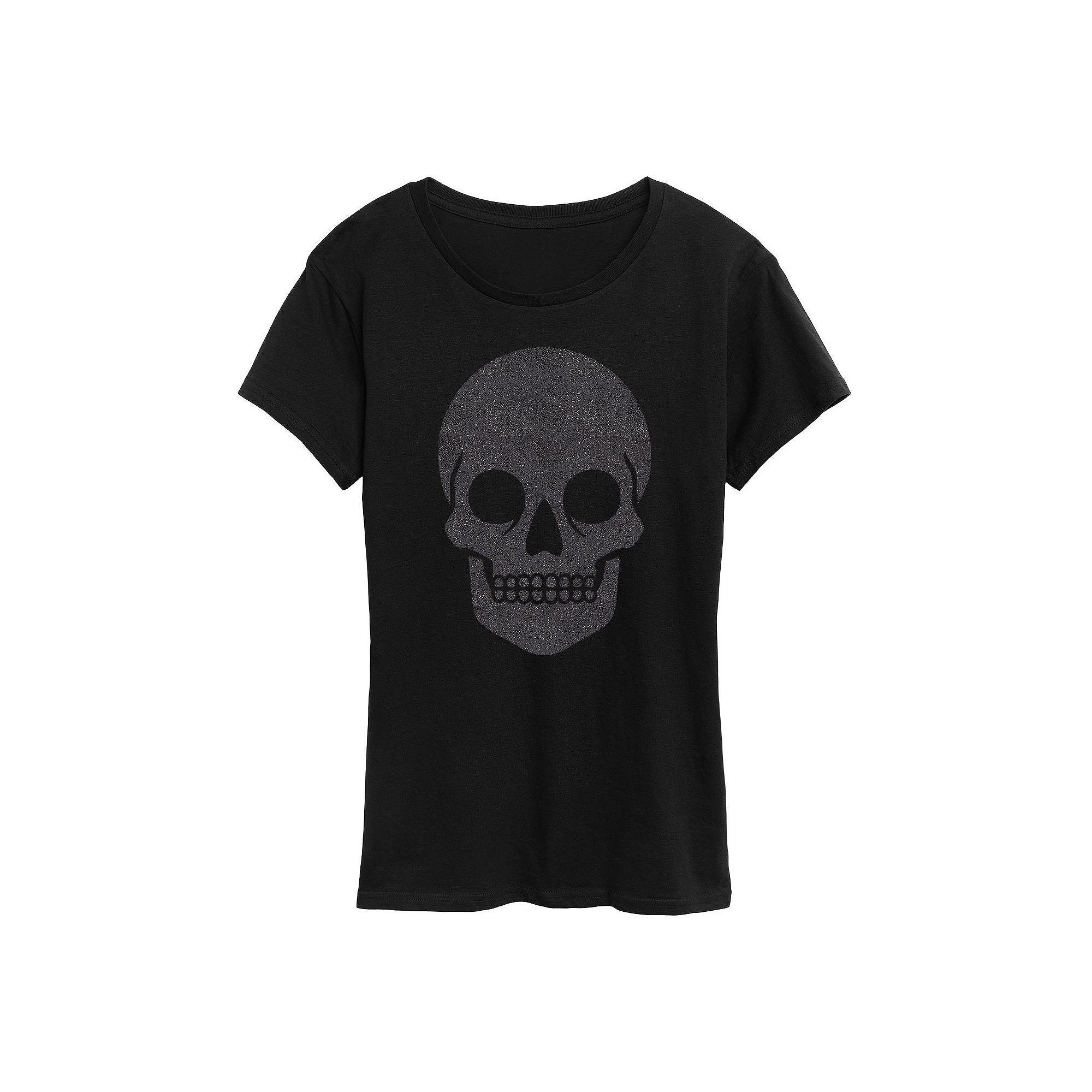 Women's Skull Sparkle Halloween Tee, Girl's,  Product Image