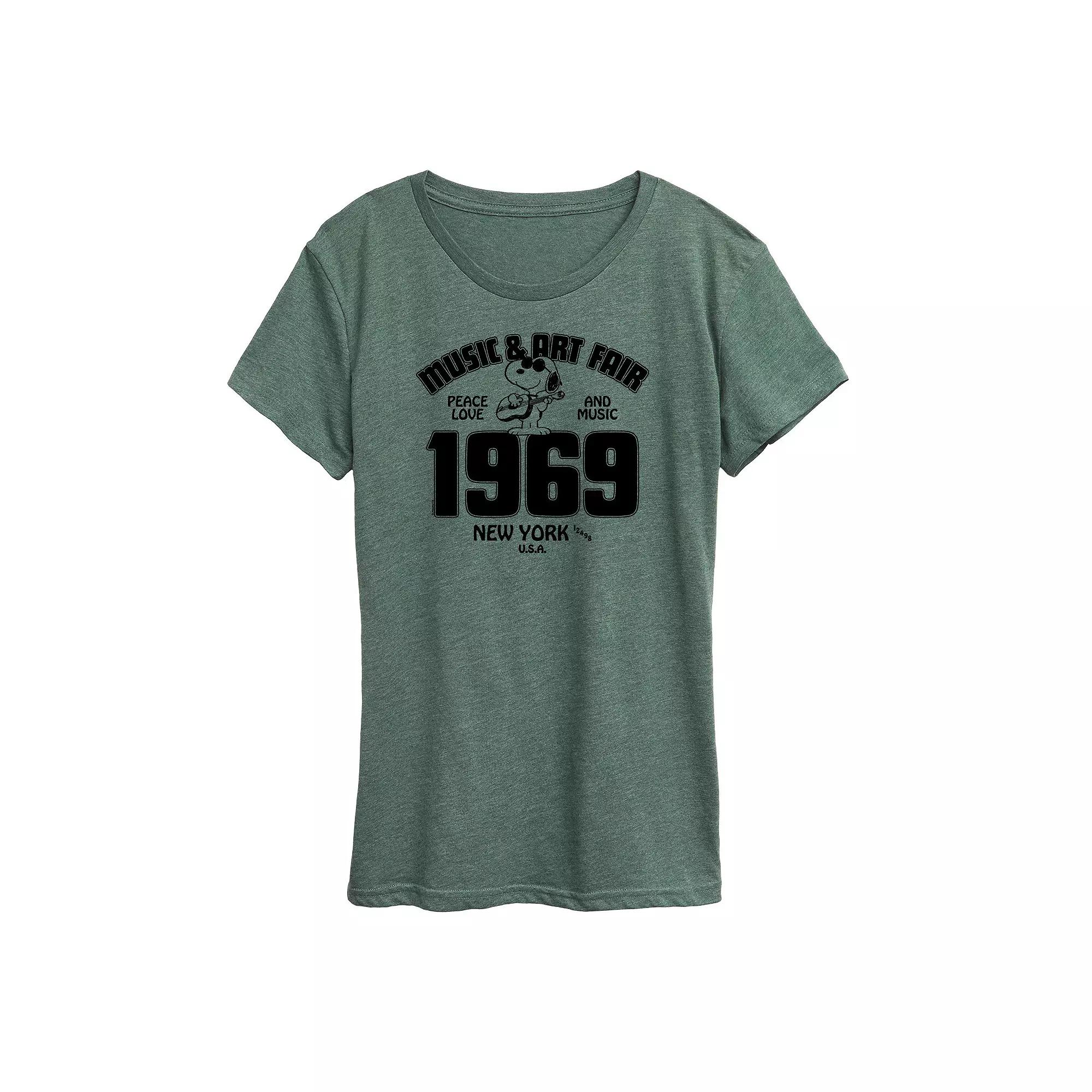 Women's Peanuts Snoopy Music & Art Graphic Tee,  Product Image