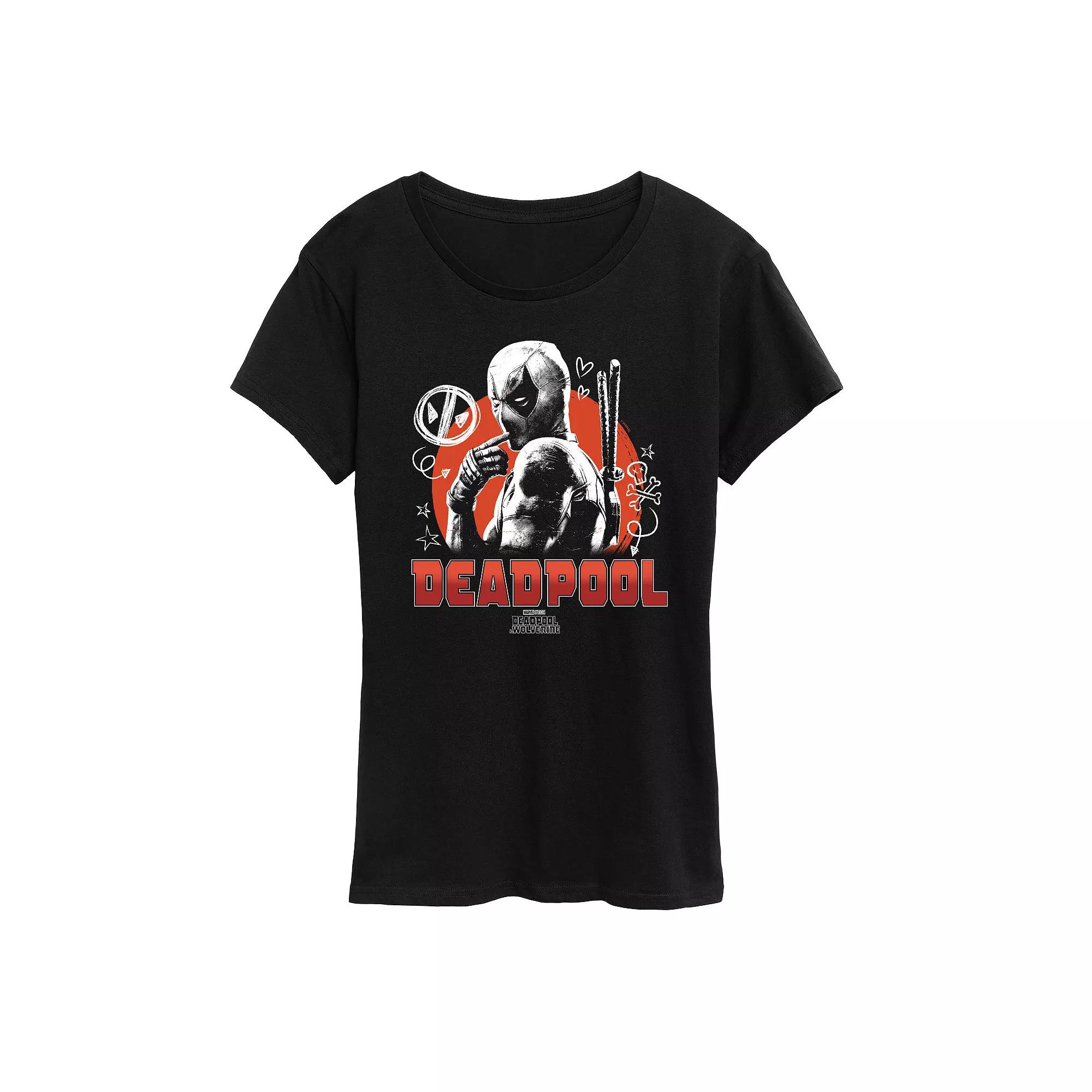 Women's Marvel Deadpool Sketches Graphic Tee,  Product Image