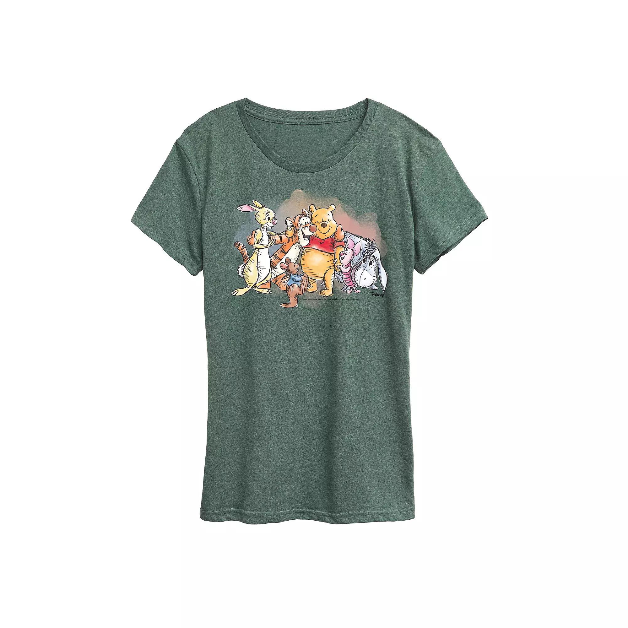 Disney's Winnie The Pooh Women's Watercolor Graphic Tee,  Product Image