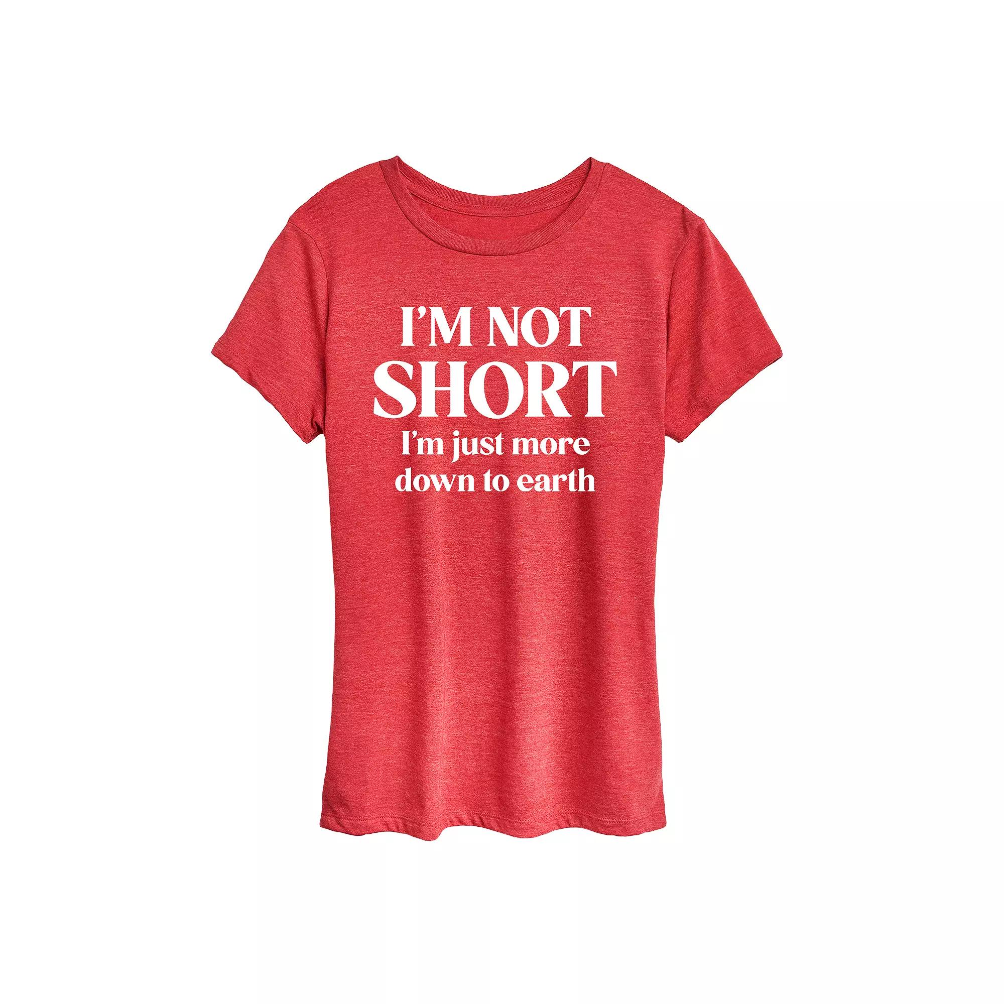 Women's Not Short Just Down To Earth Graphic Tee, Girl's,  Product Image