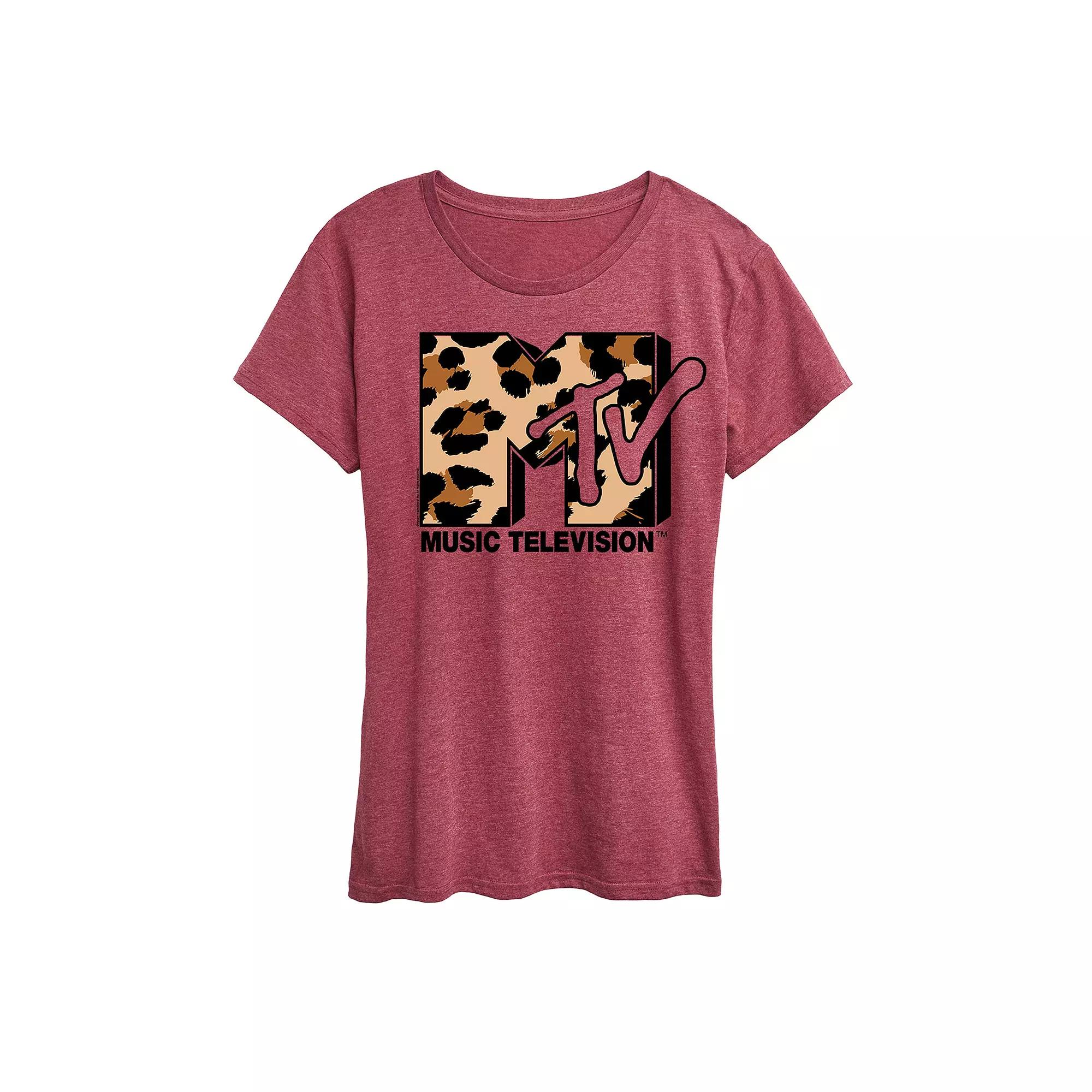 Women's MTV Leopard Art Graphic Tee,  Product Image