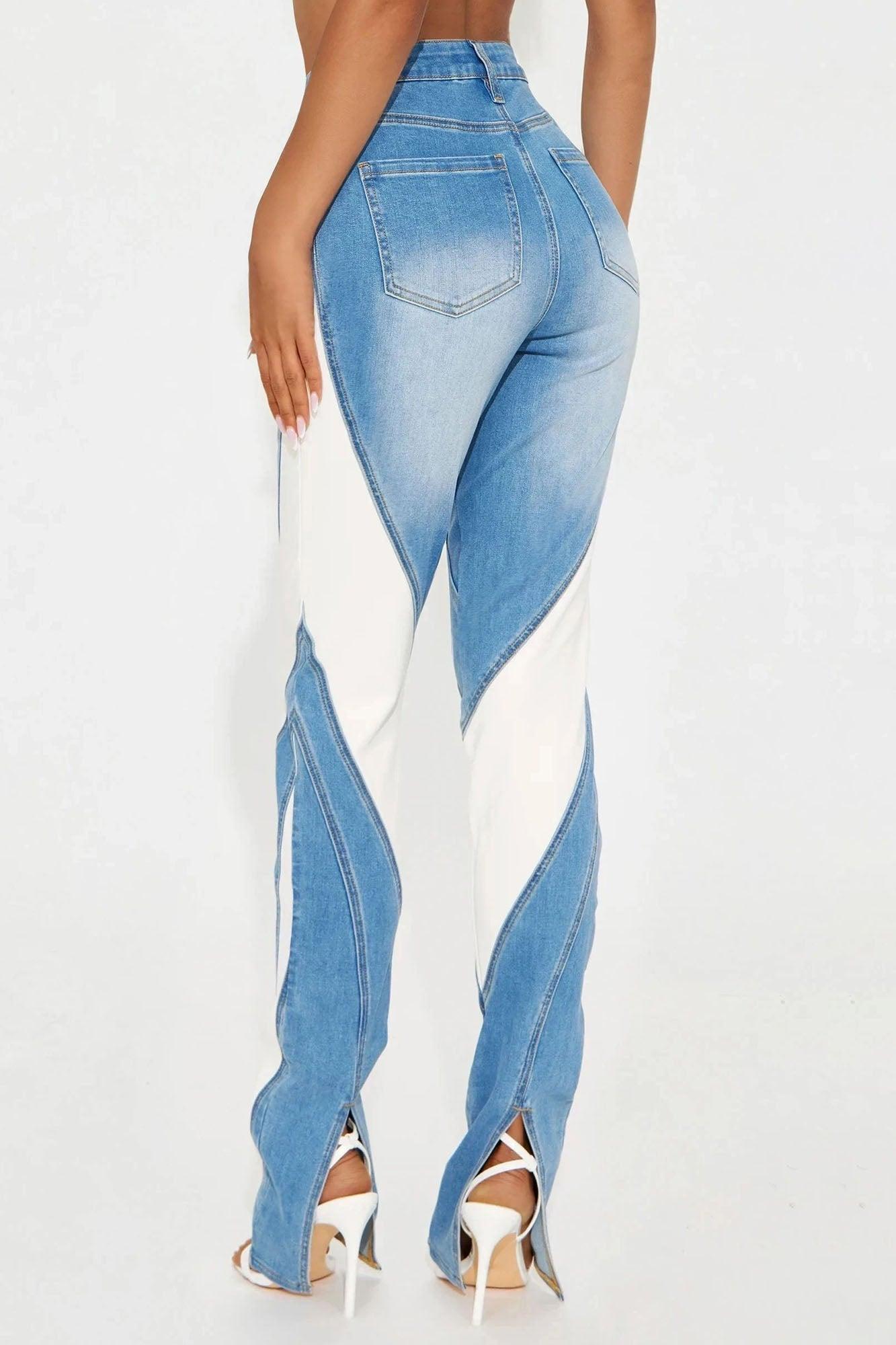 Tall Stepping Up Split Hem Skinny Jeans - Medium Wash Female Product Image