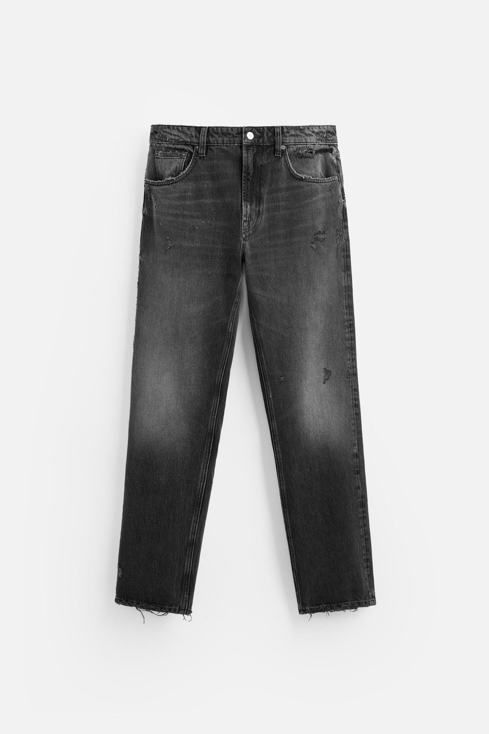 RIPPED STRAIGHT FIT JEANS Product Image