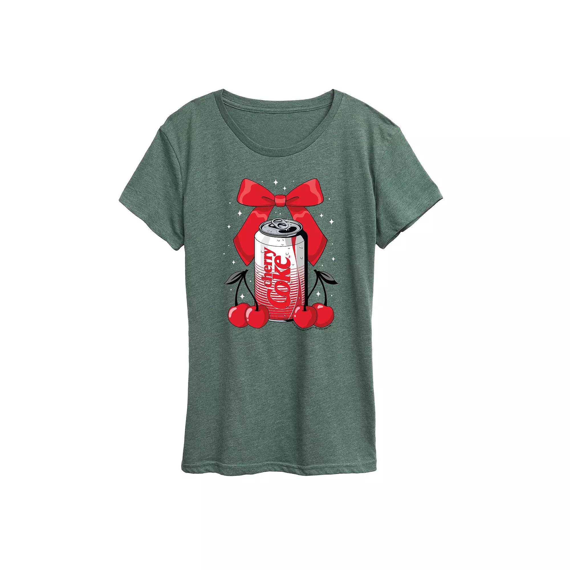 Women's Coca-Cola Cherry Can Bow Graphic Tee,  Product Image