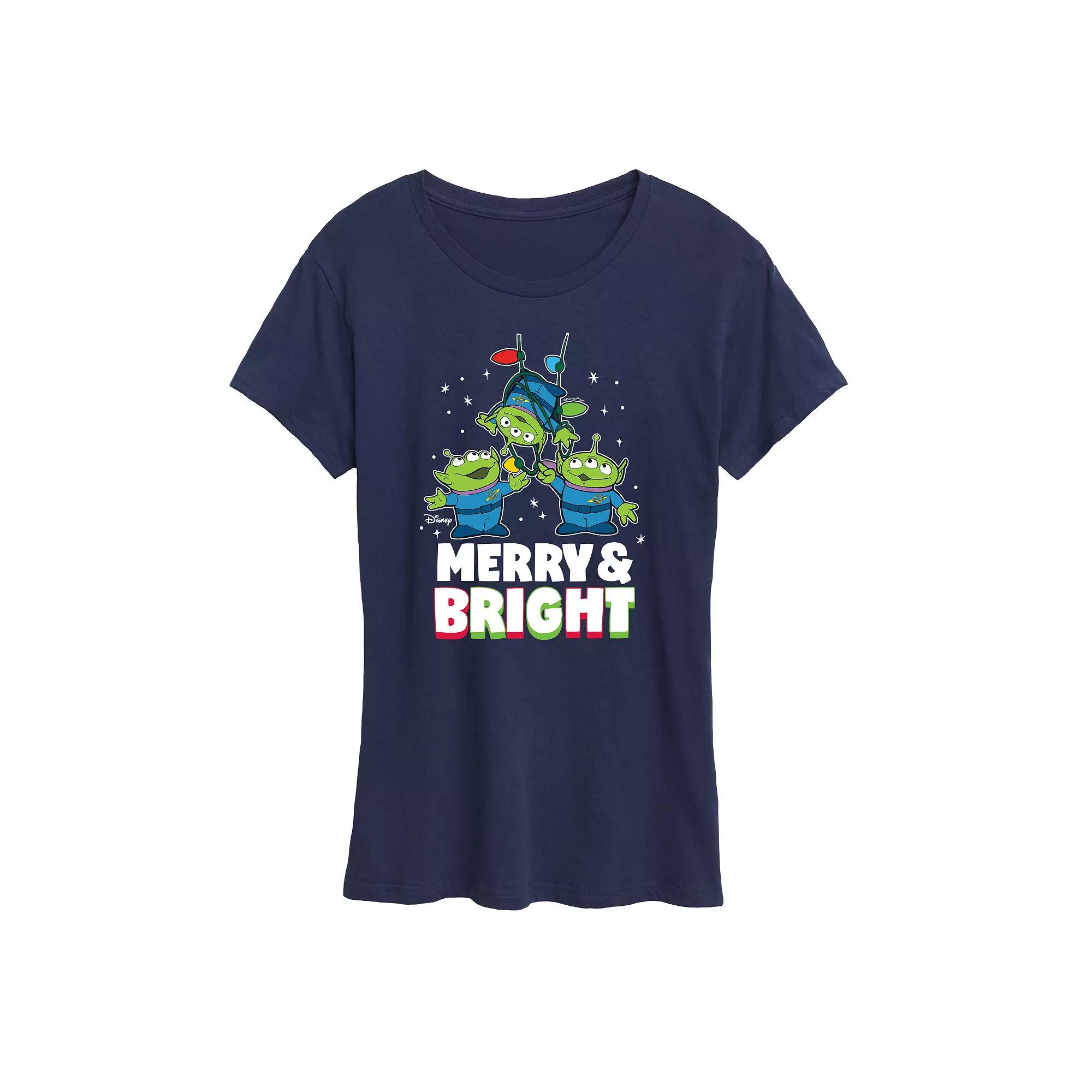 Disney / Pixar's Toy Story Women's Merry And Bright Graphic Tee, Girl's,  Product Image