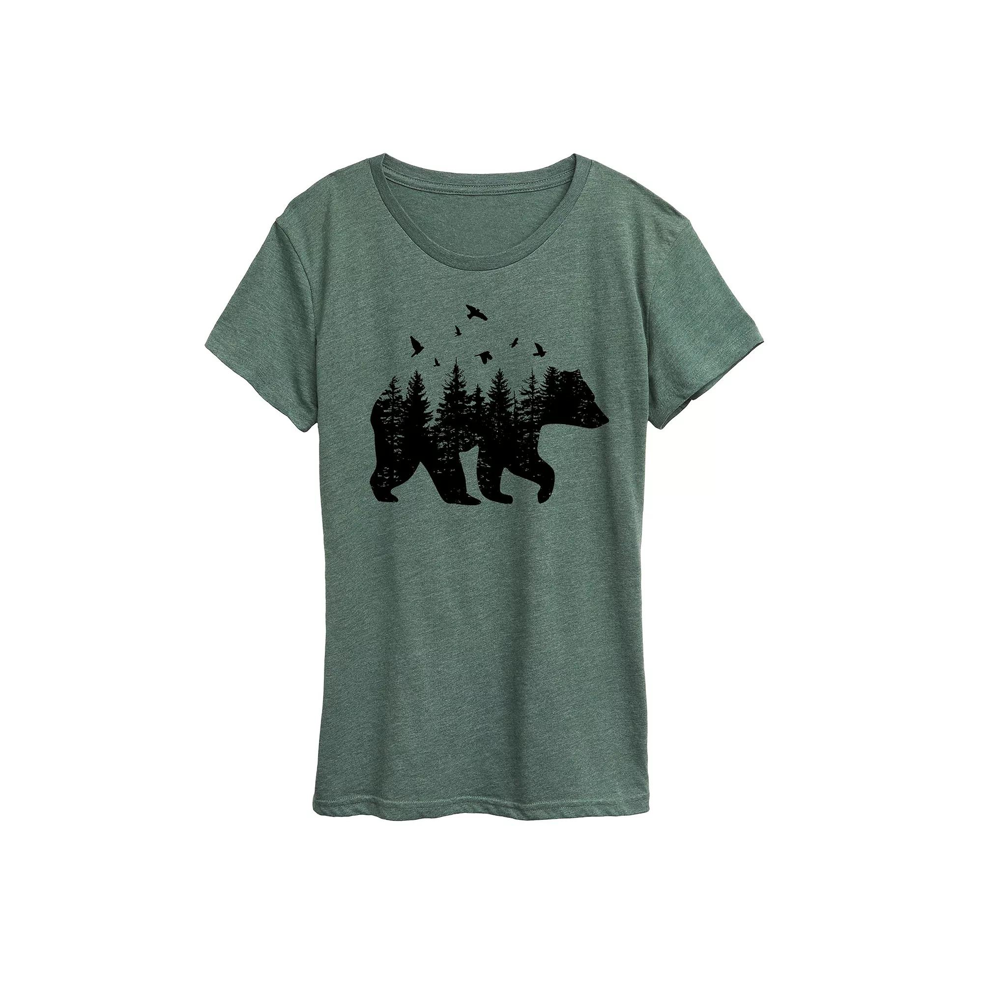 Women's Forest Bear Silhouette Graphic Tee,  Product Image