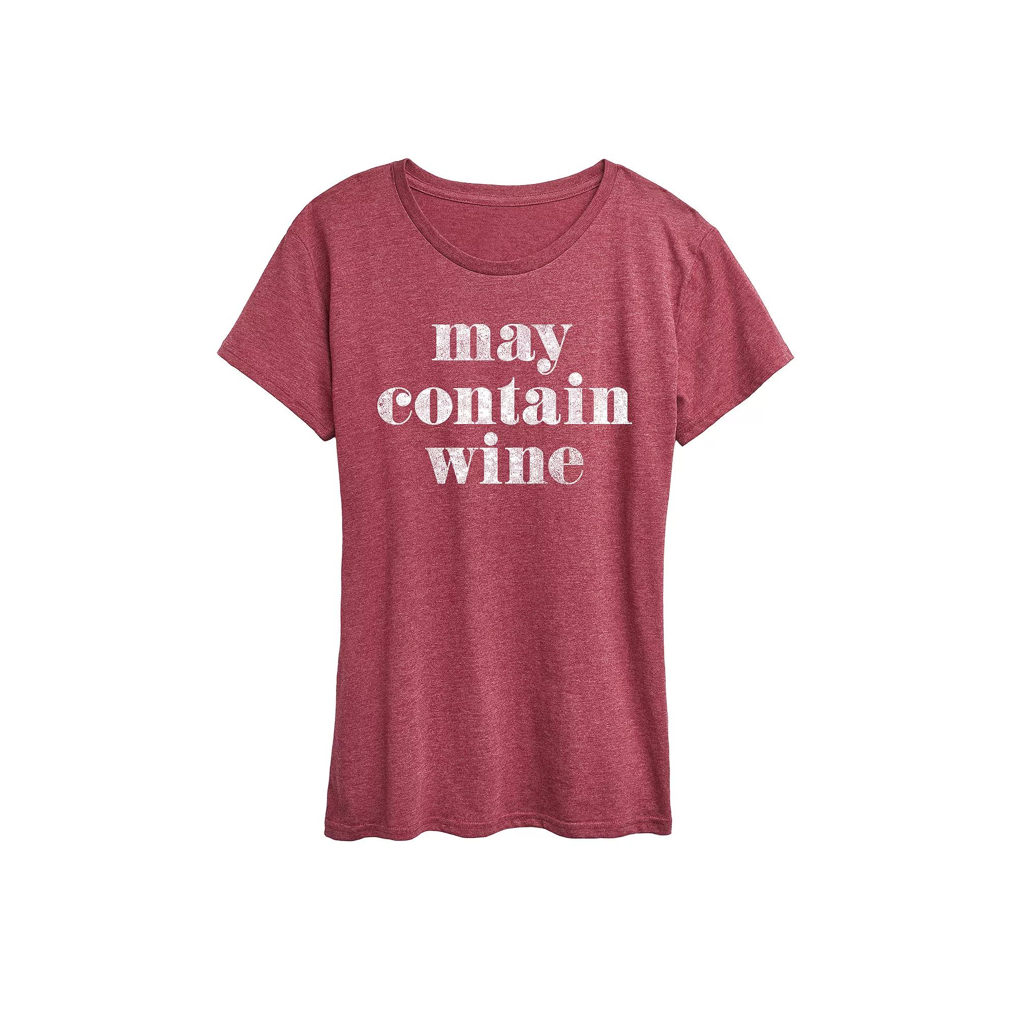 Women's May Contain Wine Graphic Tee, Girl's,  Product Image